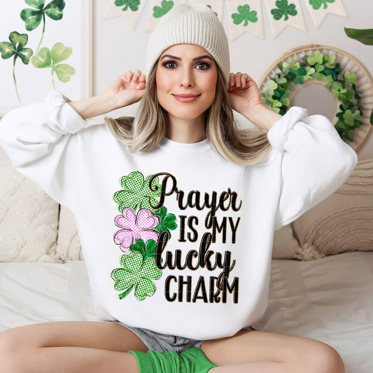 Prayer is my lucky charm (SDD) special DTF transfer