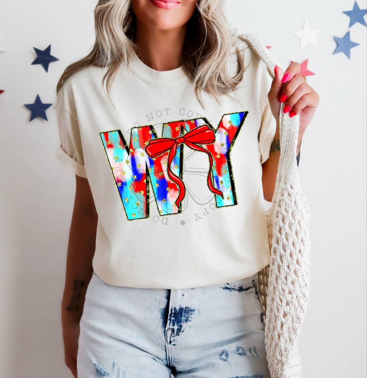 Patriotic brushstroke states DTF transfers