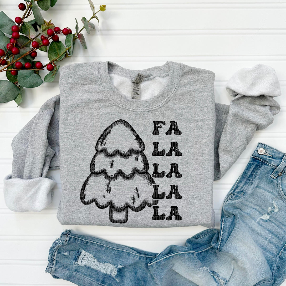 Fa la la la tree BLACK 103563 DTF transfer