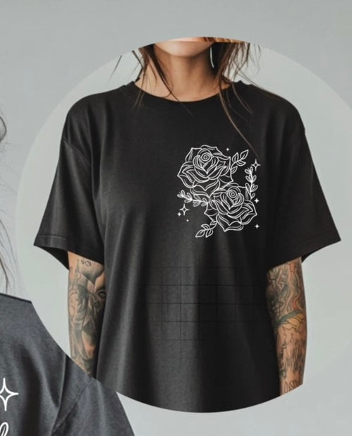 White rose pocket (CSC) 100354 DTF transfer