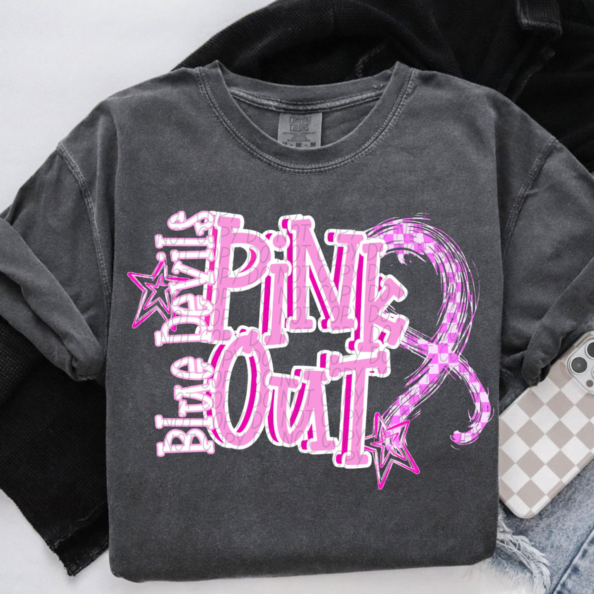 Blue Devils Pink Out (city) DTF Transfer