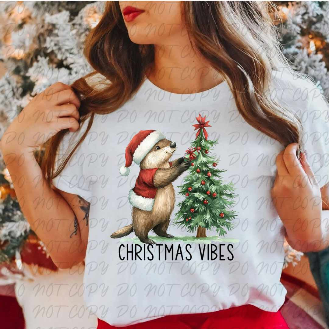 Christmas vibes badger (vintage) 67296 DTF transfer