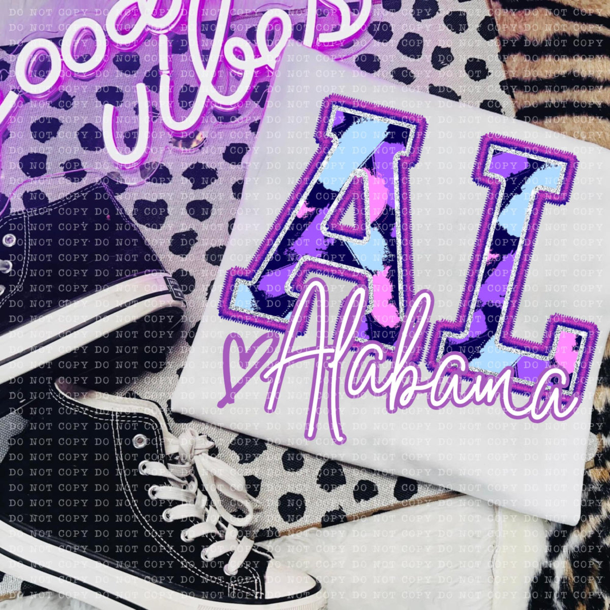 AL alabama purple brushstrokes (ECHT) 94053 DTF transfer