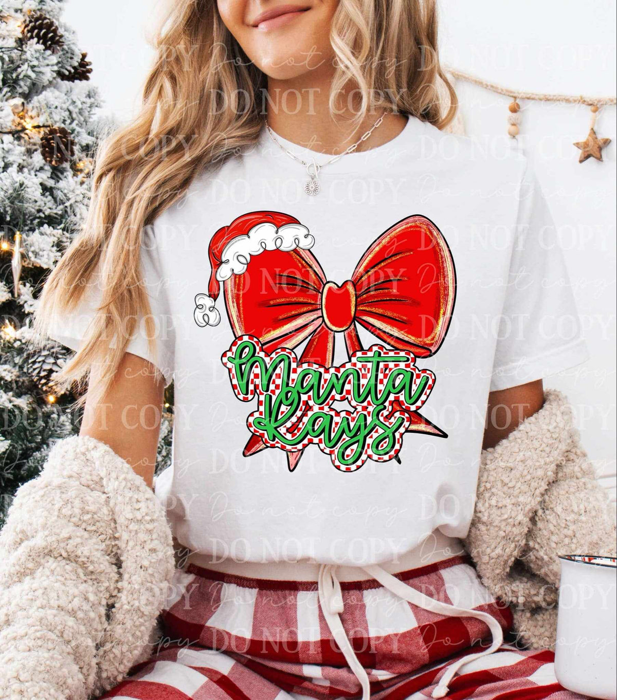 Manta rays Christmas bow (C’s) 65932 DTF transfer