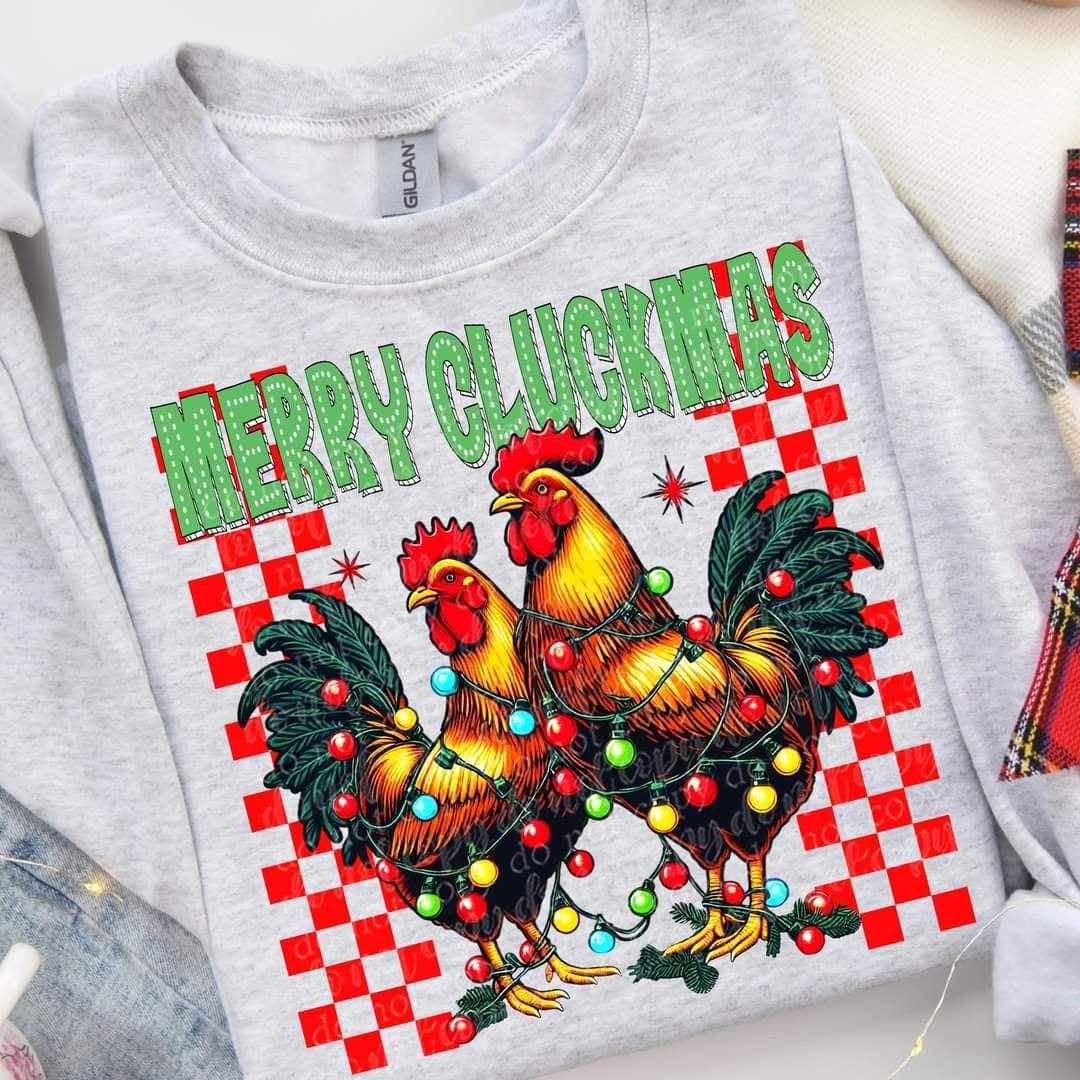 Merry cluckmas roosters (TDD) 65576 DTF transfer