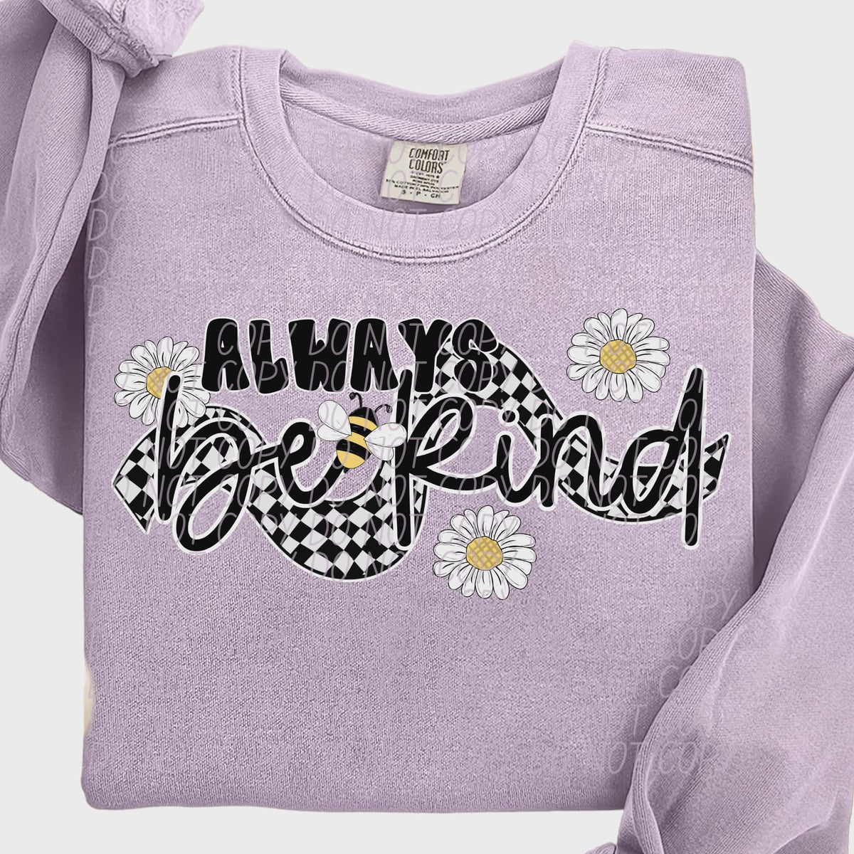 Always be kind wavy checker and bees (city) DTF Transfer