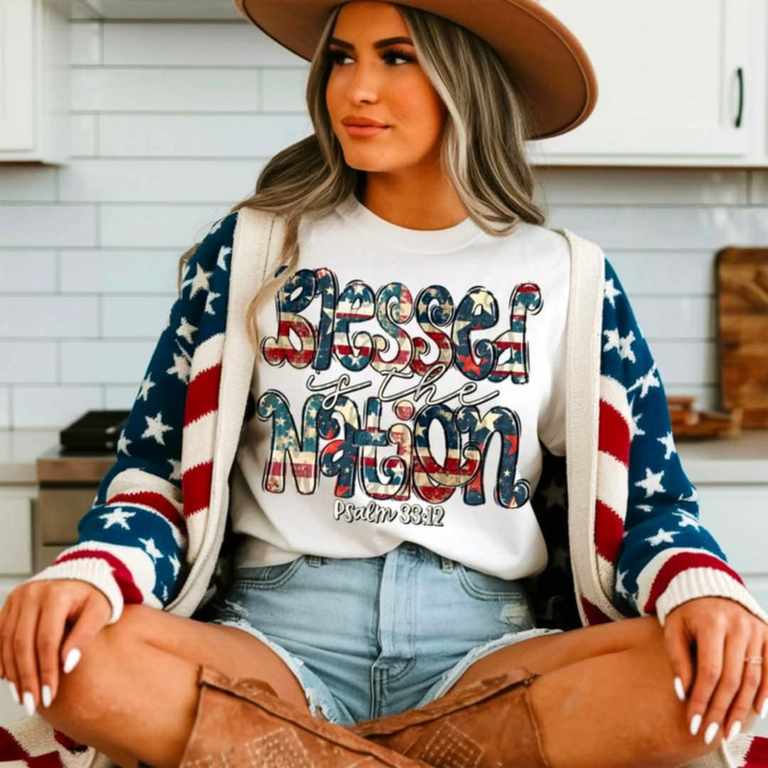 Blessed is the nation (SDD) 100222 DTF transfer