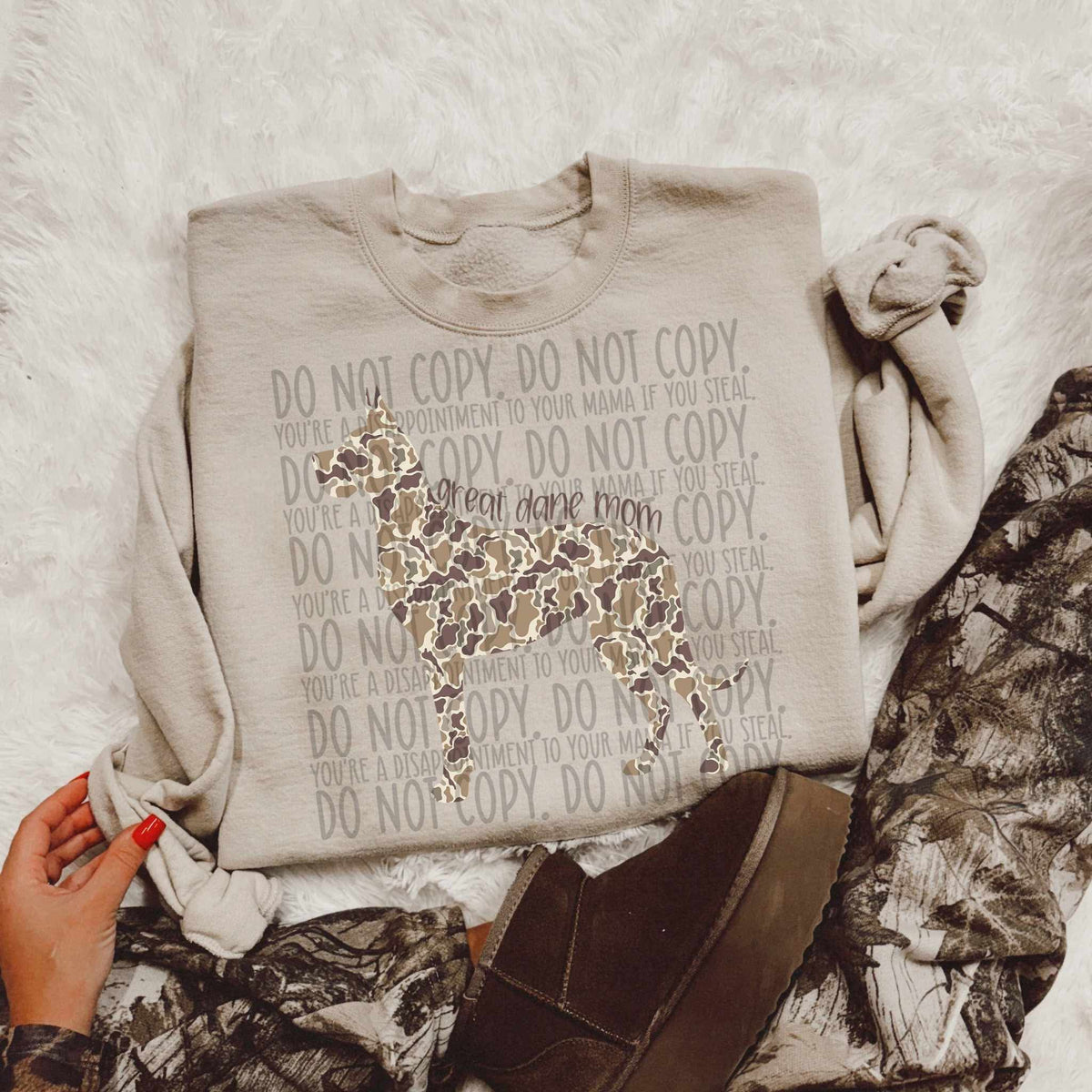 Great Dane mom CAMO (SWD) DTF transfer