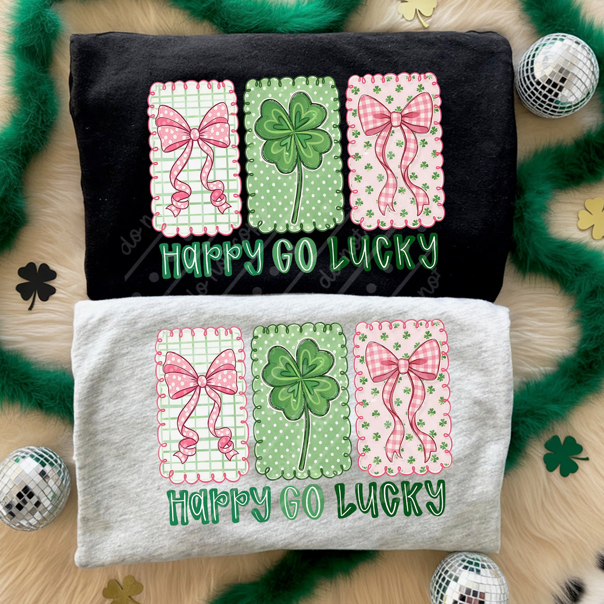 Happy go lucky blocks Sunday special DTF transfer