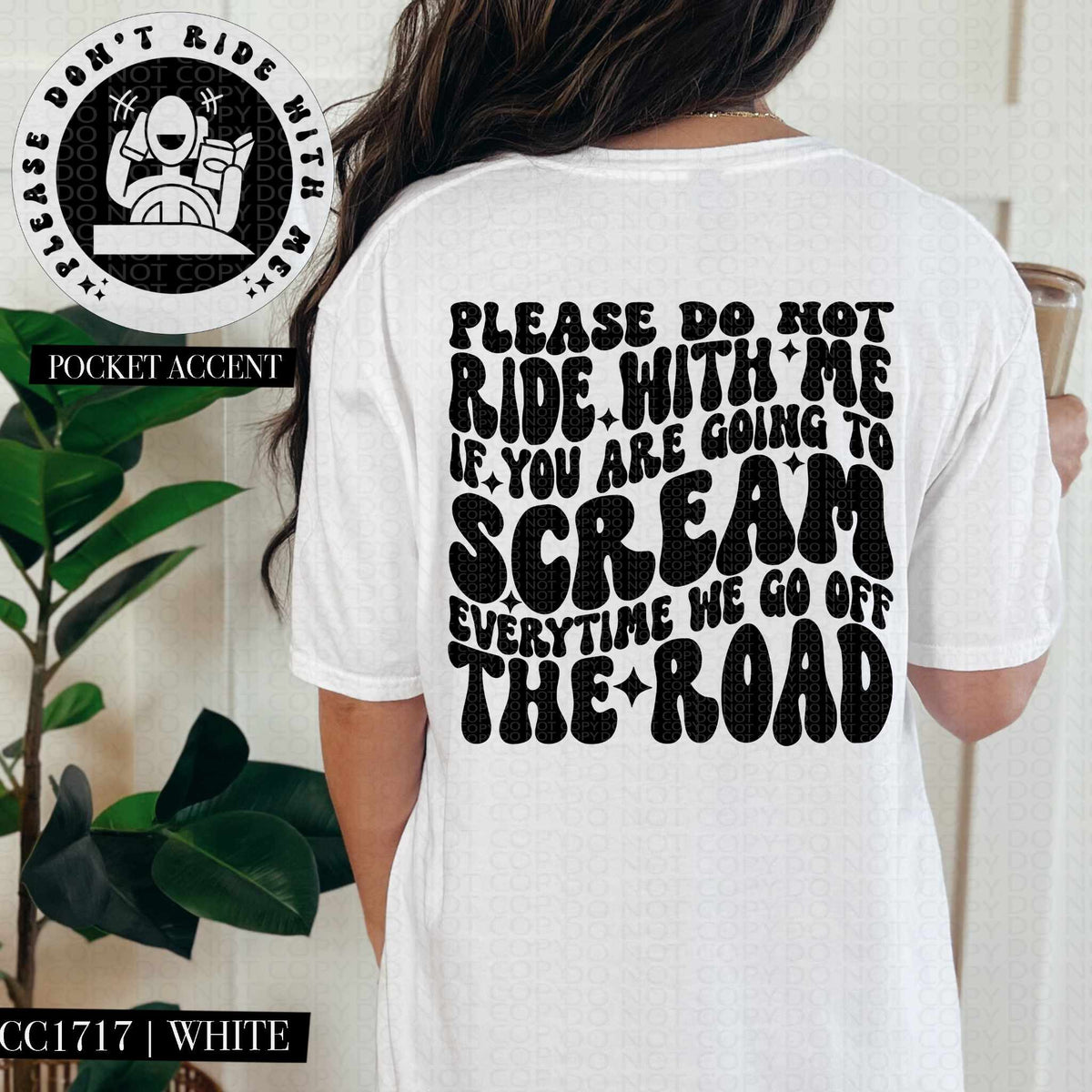 Please do not ride with me BLACK BACK (HW) 84649 DTF transfer