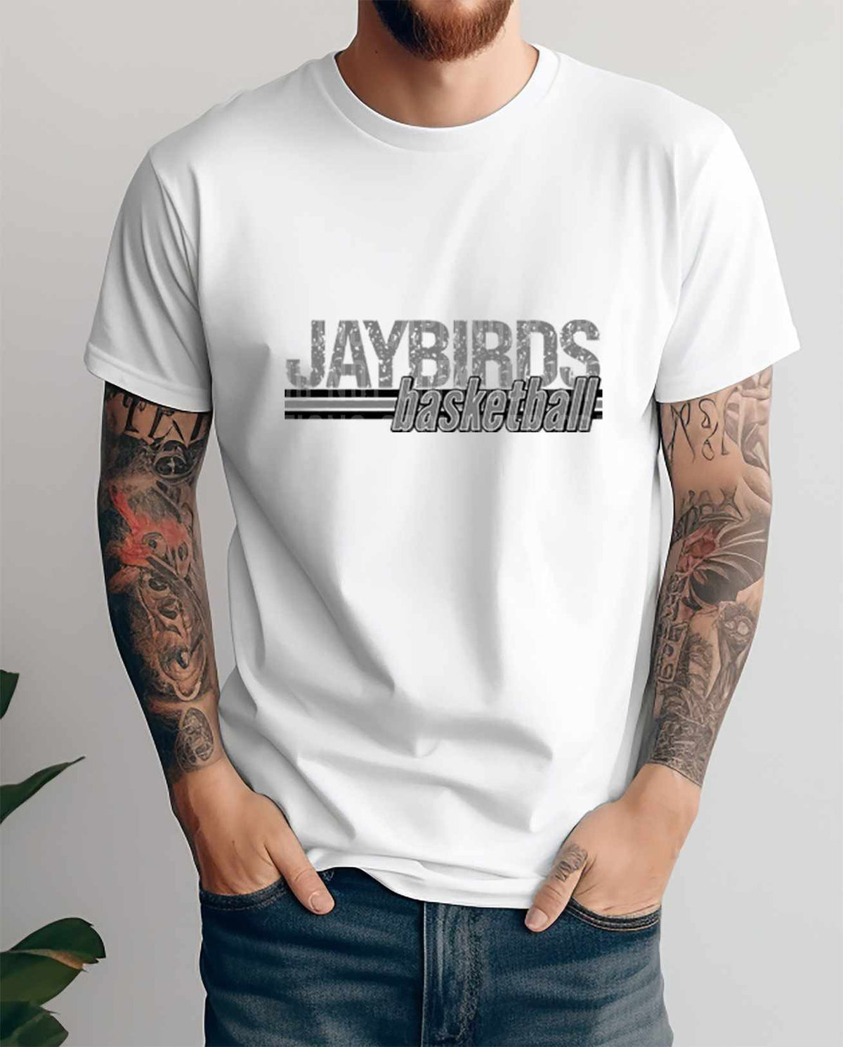 Jaybirds basketball grey vintage (caplinger) 82131 DTF transfer