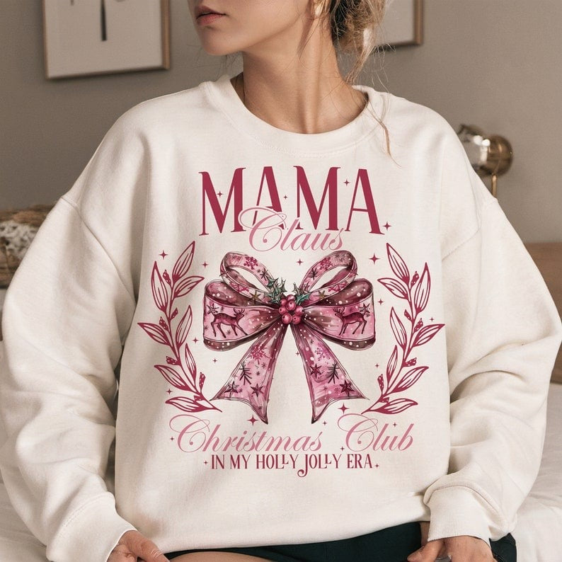 Mama claims Christmas club pink 50963 DTF transfer