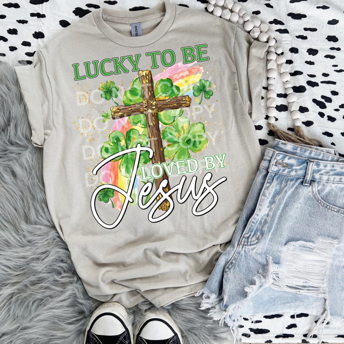 Lucky to be loved by Jesus (SCG) 90018 DTF transfer