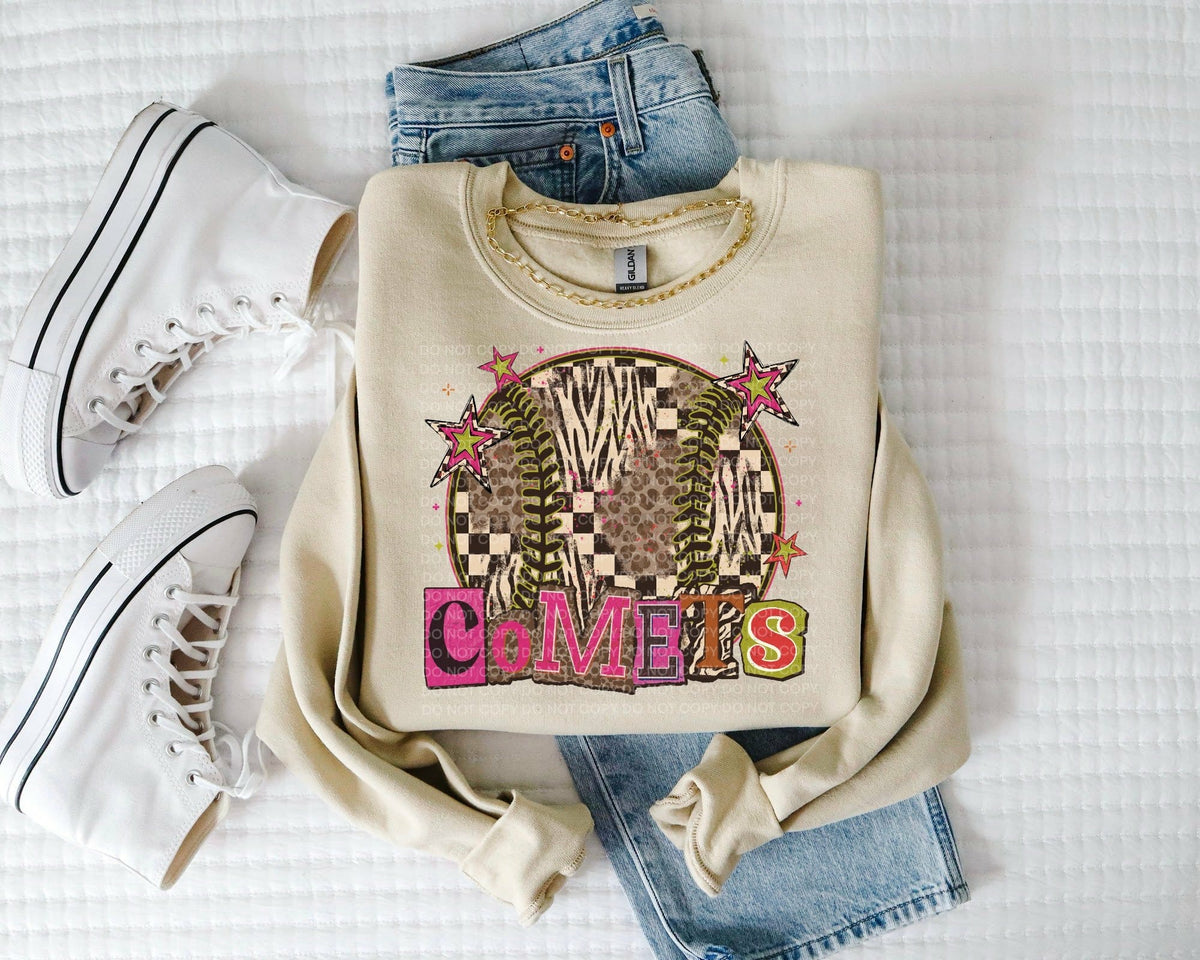 Comets magazine font and ball (SCG) DTF Transfer