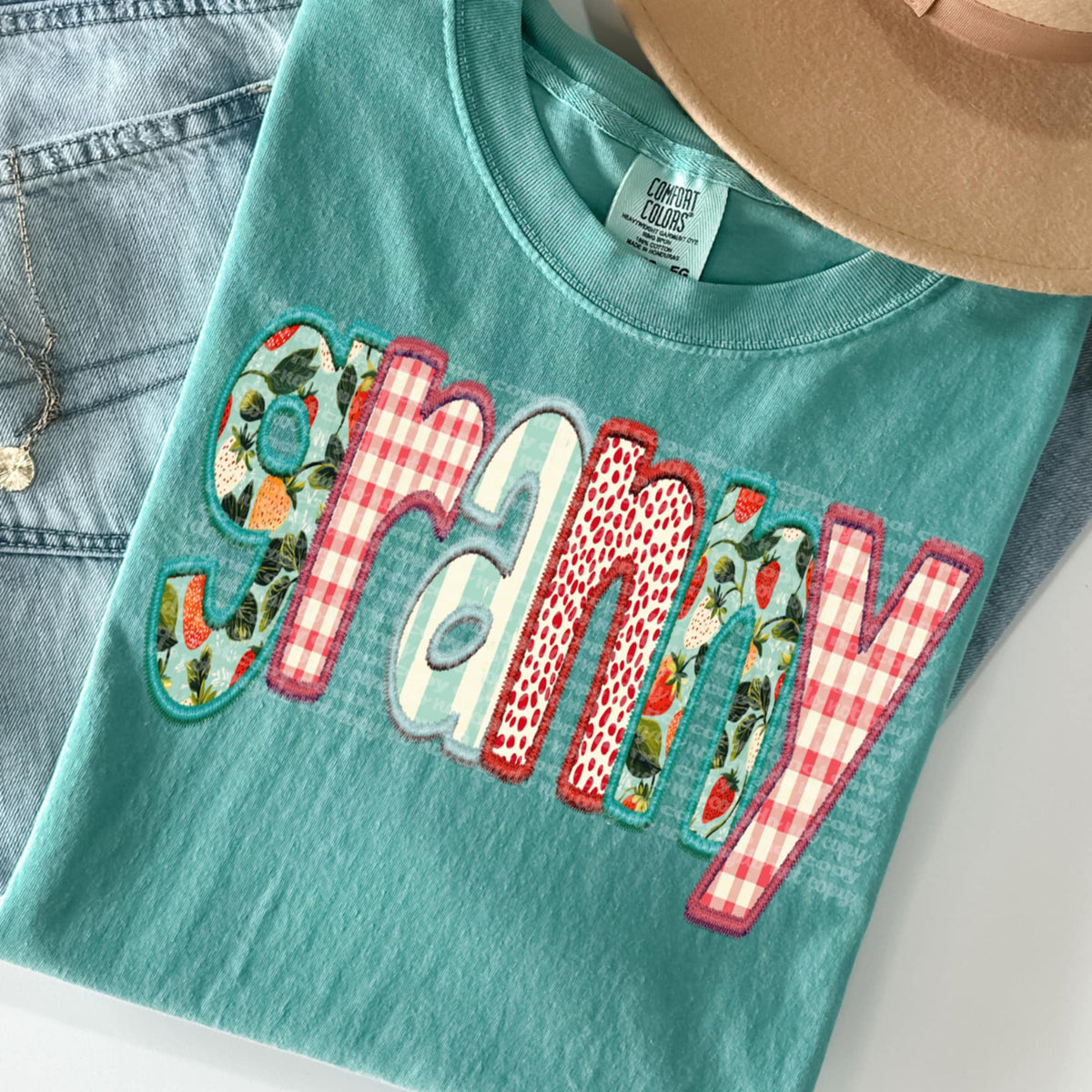 Granny strawberry patterns 95817 DTF transfer