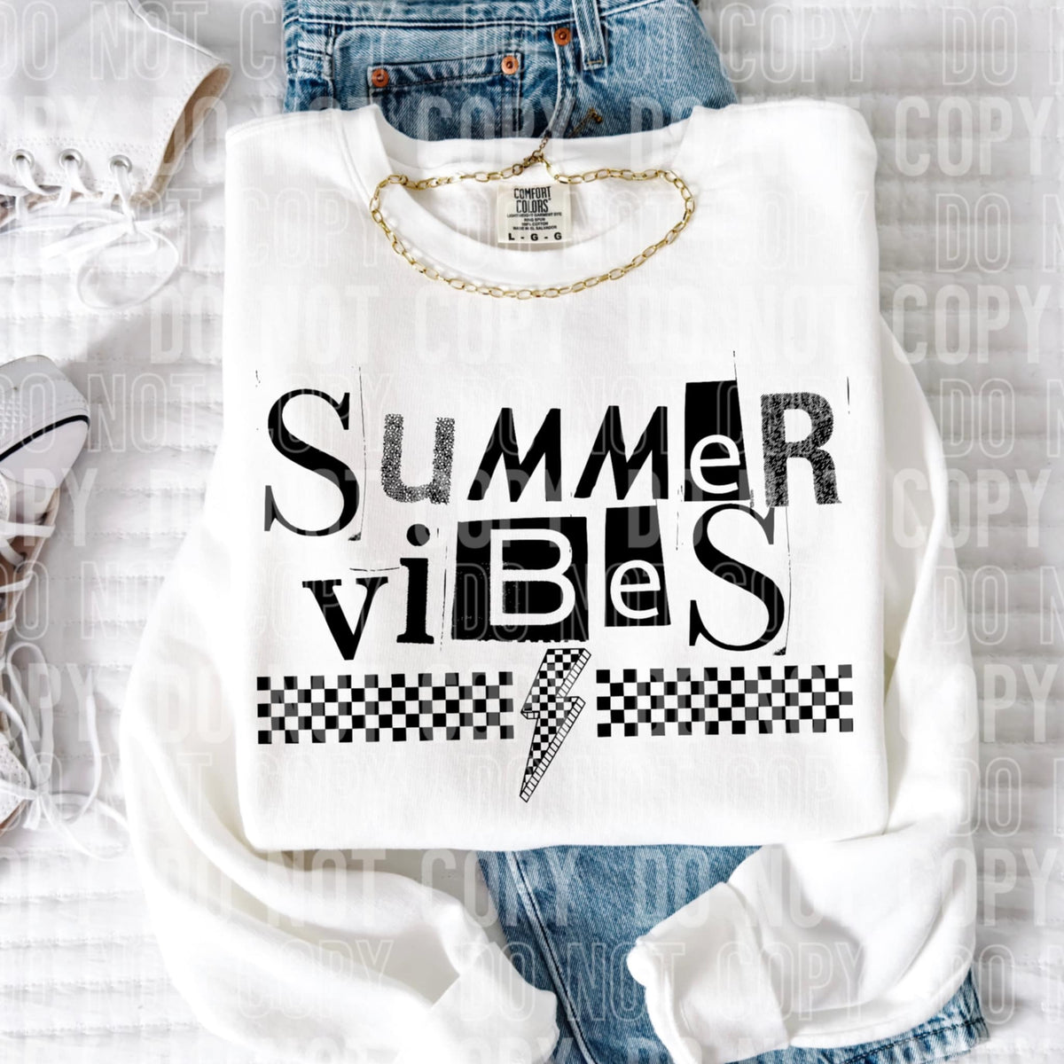 Summer vibes lightning bolt 96996 DTF transfer
