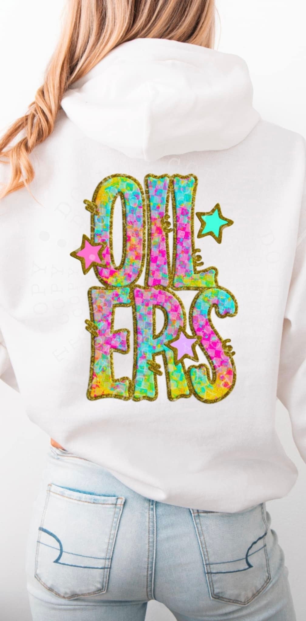 Oilers colorful checkered (C’s) 91523 DTF transfer