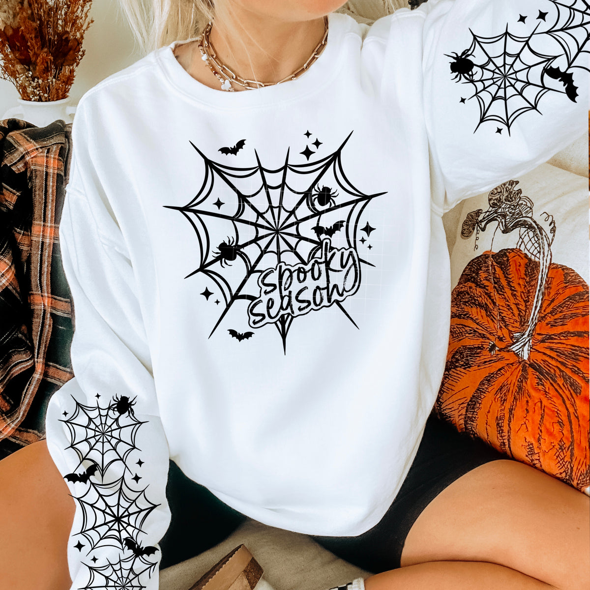 Spooky Season Web (front only) BLACK CSC DTF transfer