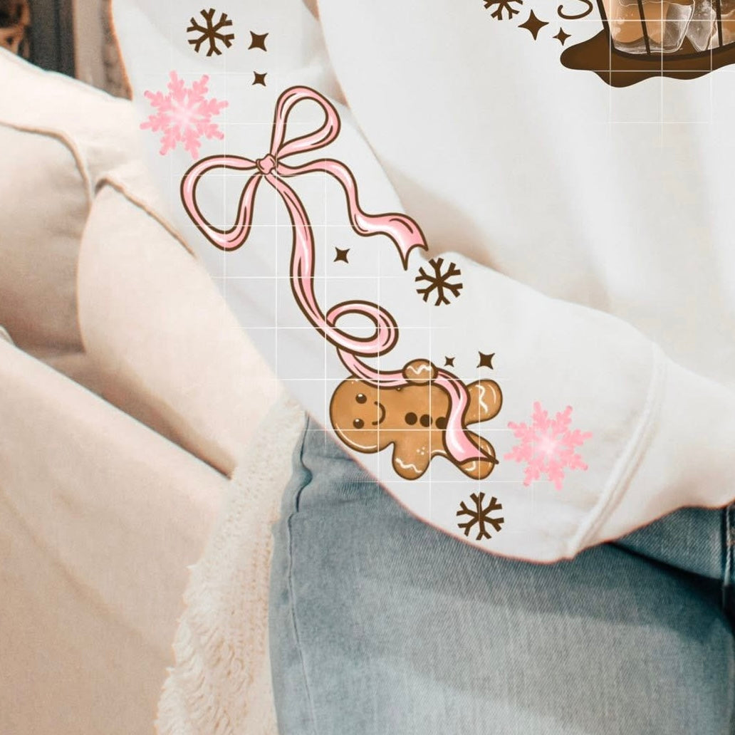 Coffee and Christmas Cheer Gingerbread CSC (SLEEVE) DTF Transfer