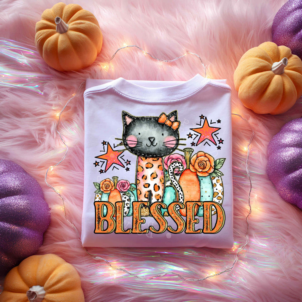 Blessed black cat 106966 DTF transfer