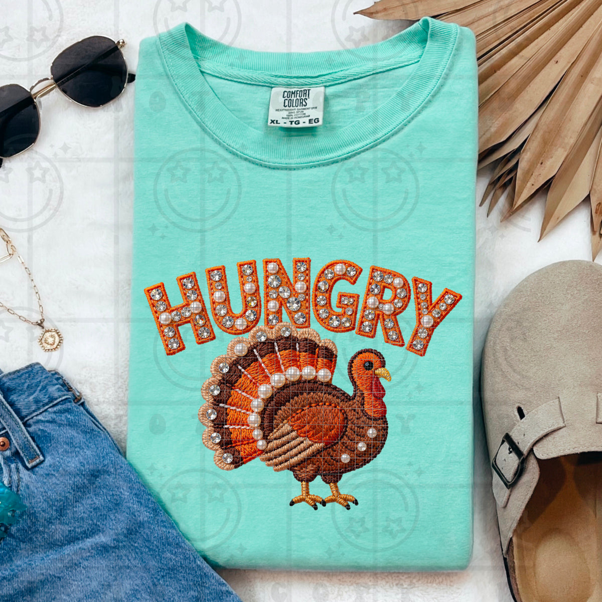 Hungry Turkey faux embroidery (HW) DTF Transfer