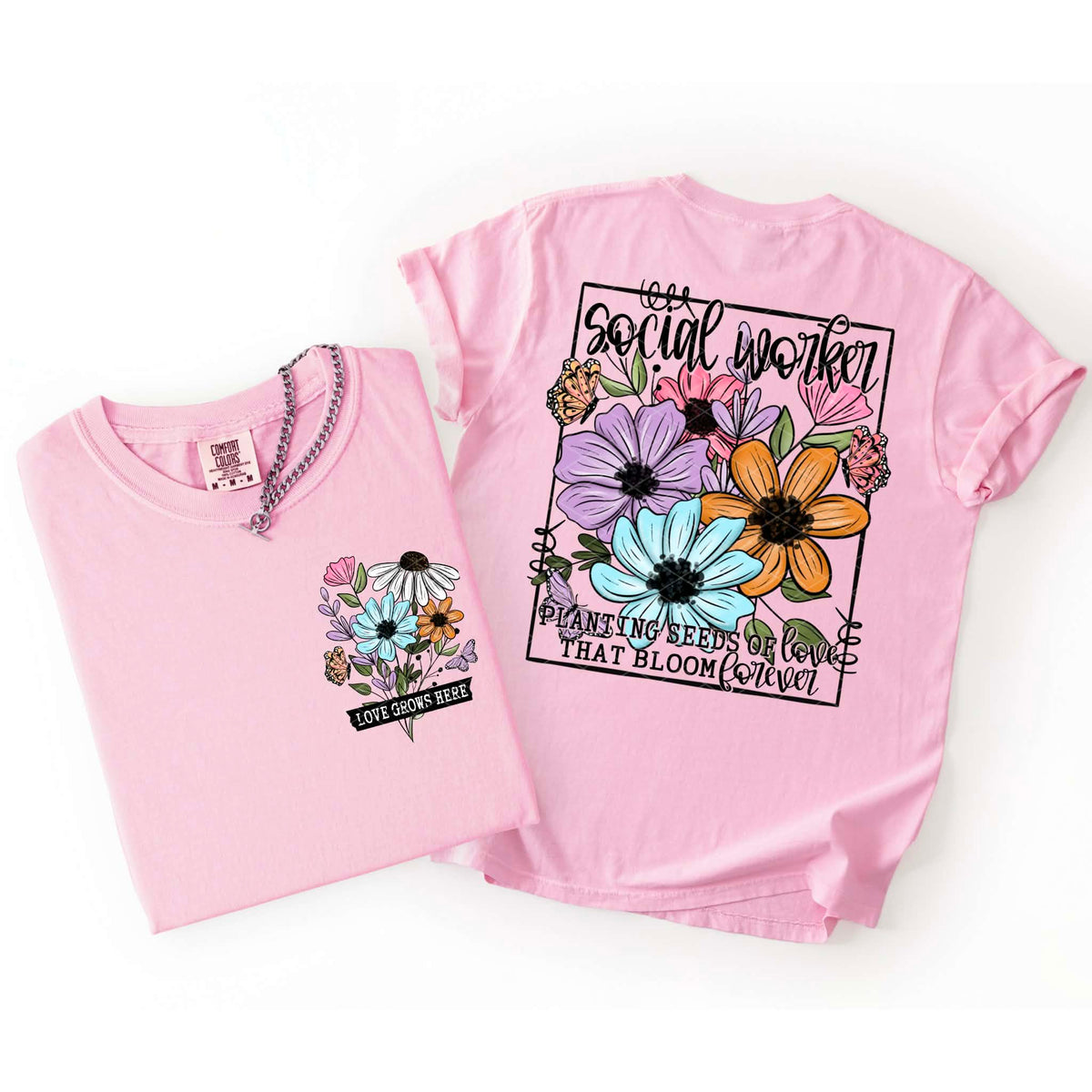 Social Worker planting seeds (back print only) (SDD) DTF transfer