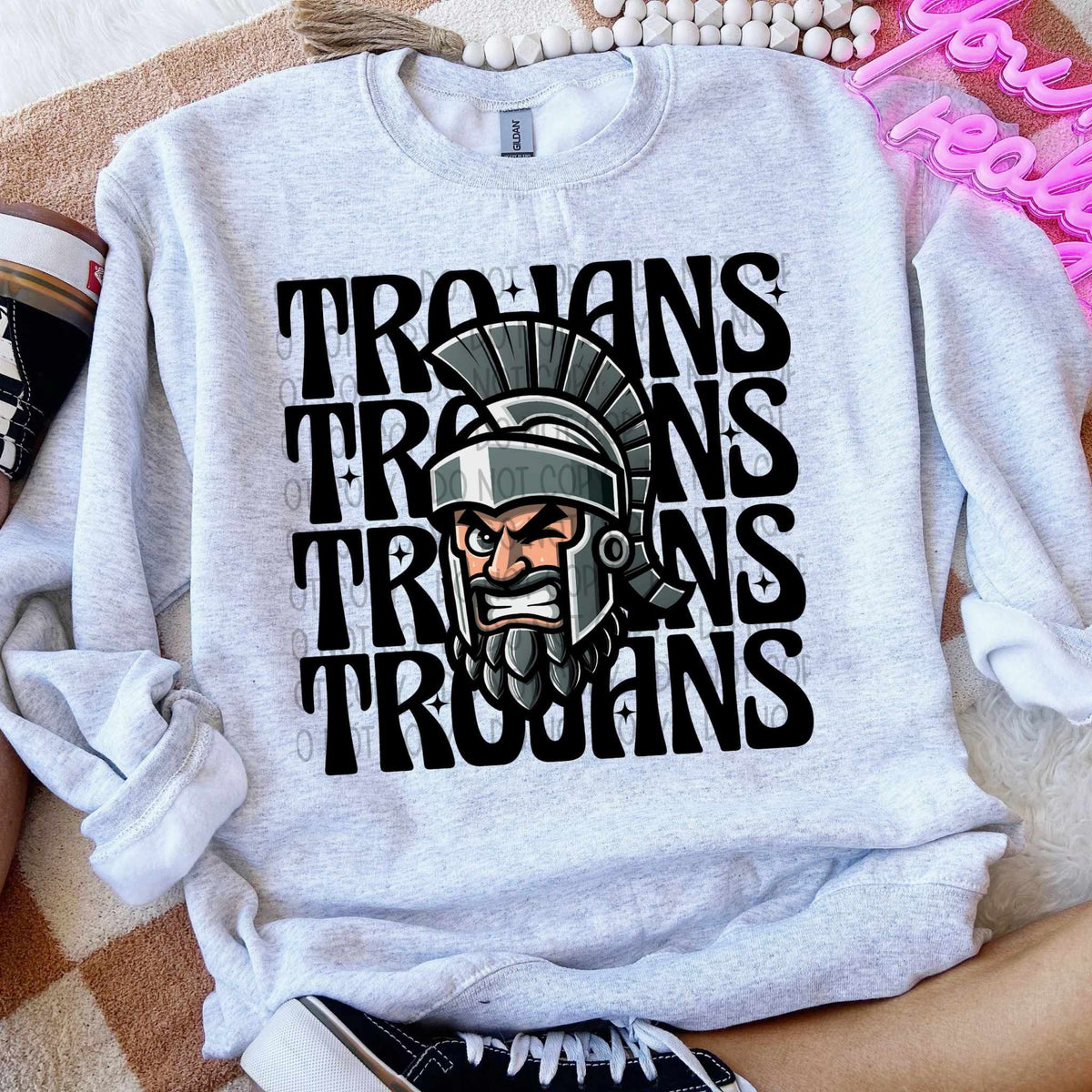 Trojans stacked Winking Mascot SWD 49032 DTF transfer