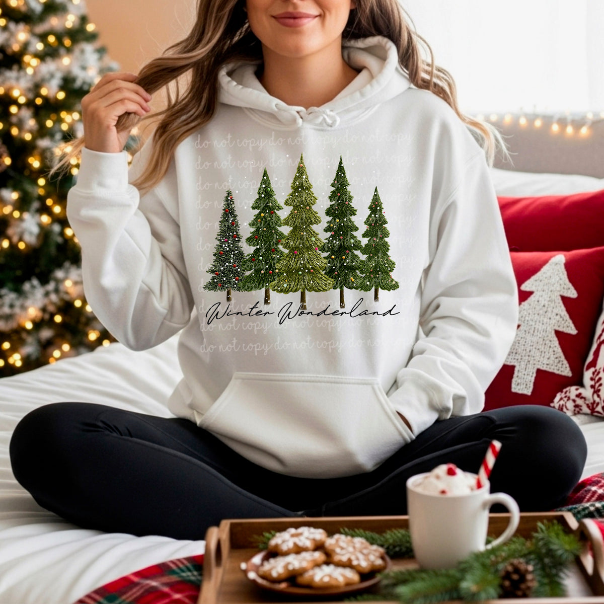 Winter Wonderland Faux Yarn Trees 116765 DTF Transfer