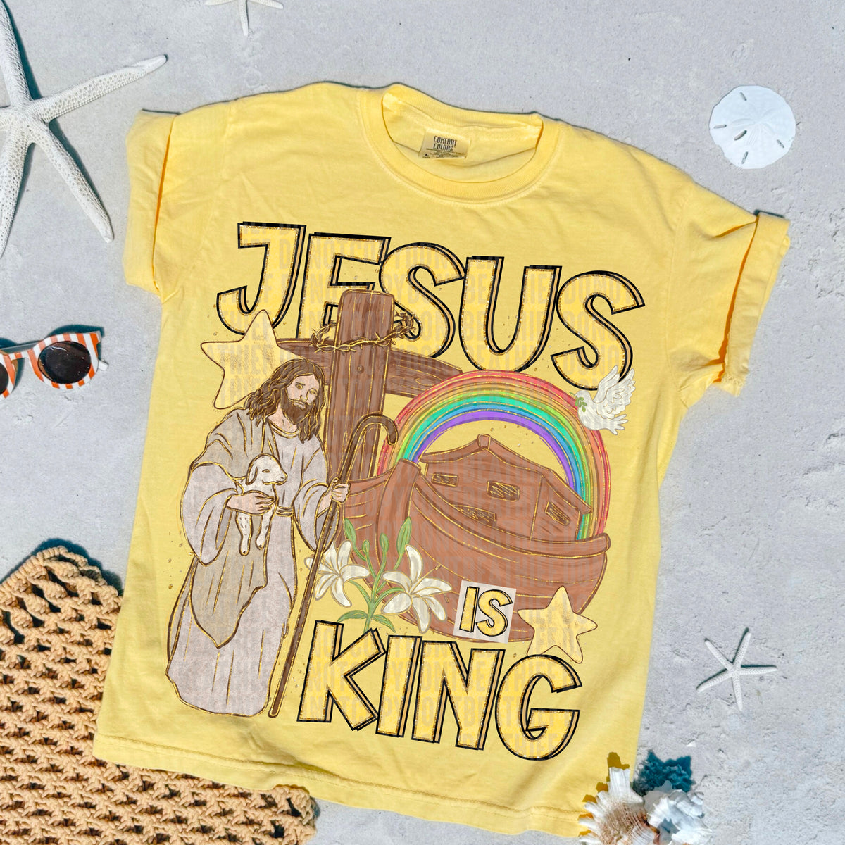 Jesus is King with rainbow 113304 DTF transfer