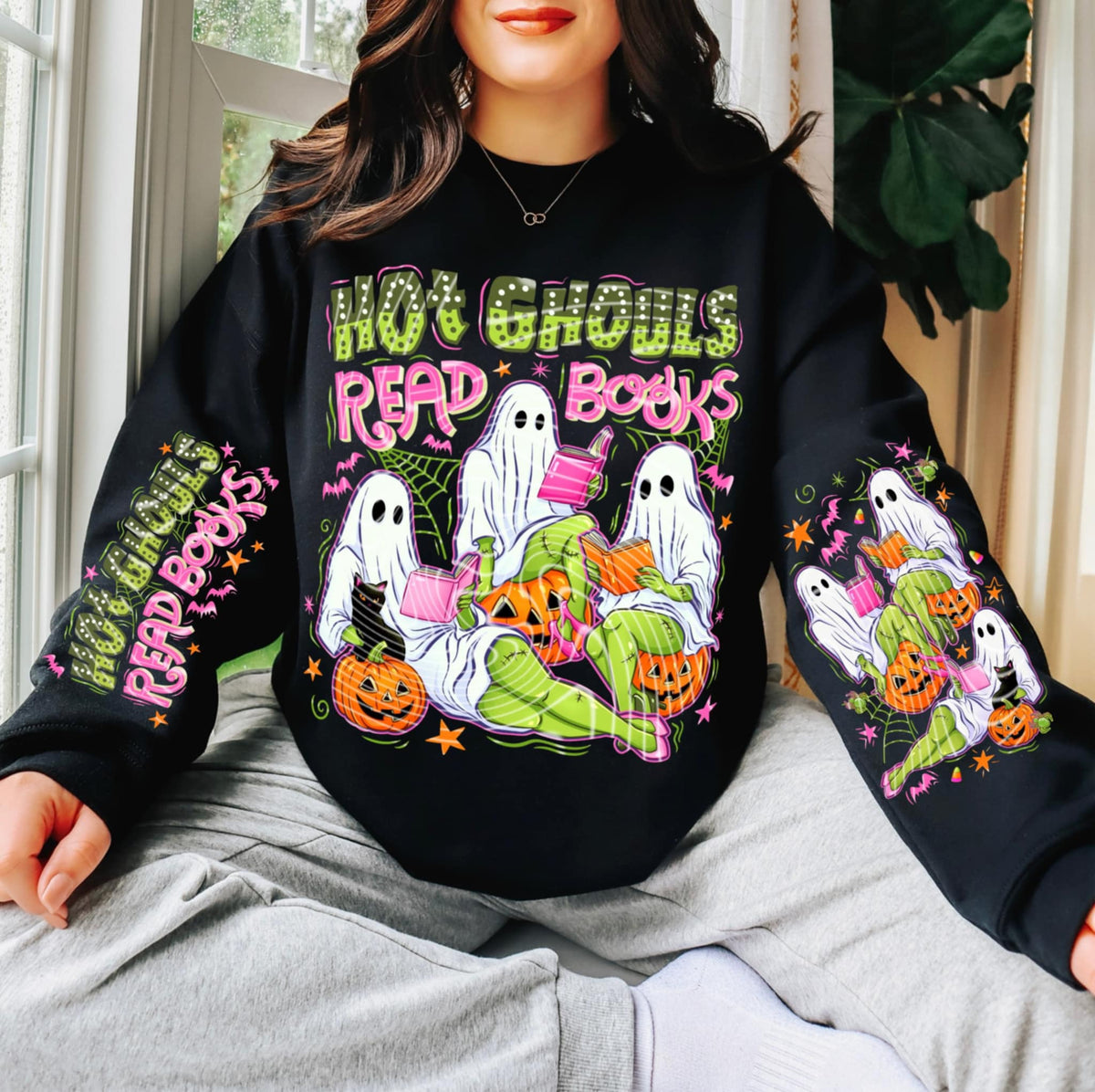 Hot Ghouls Read Books ghouls (front only) DTF transfer