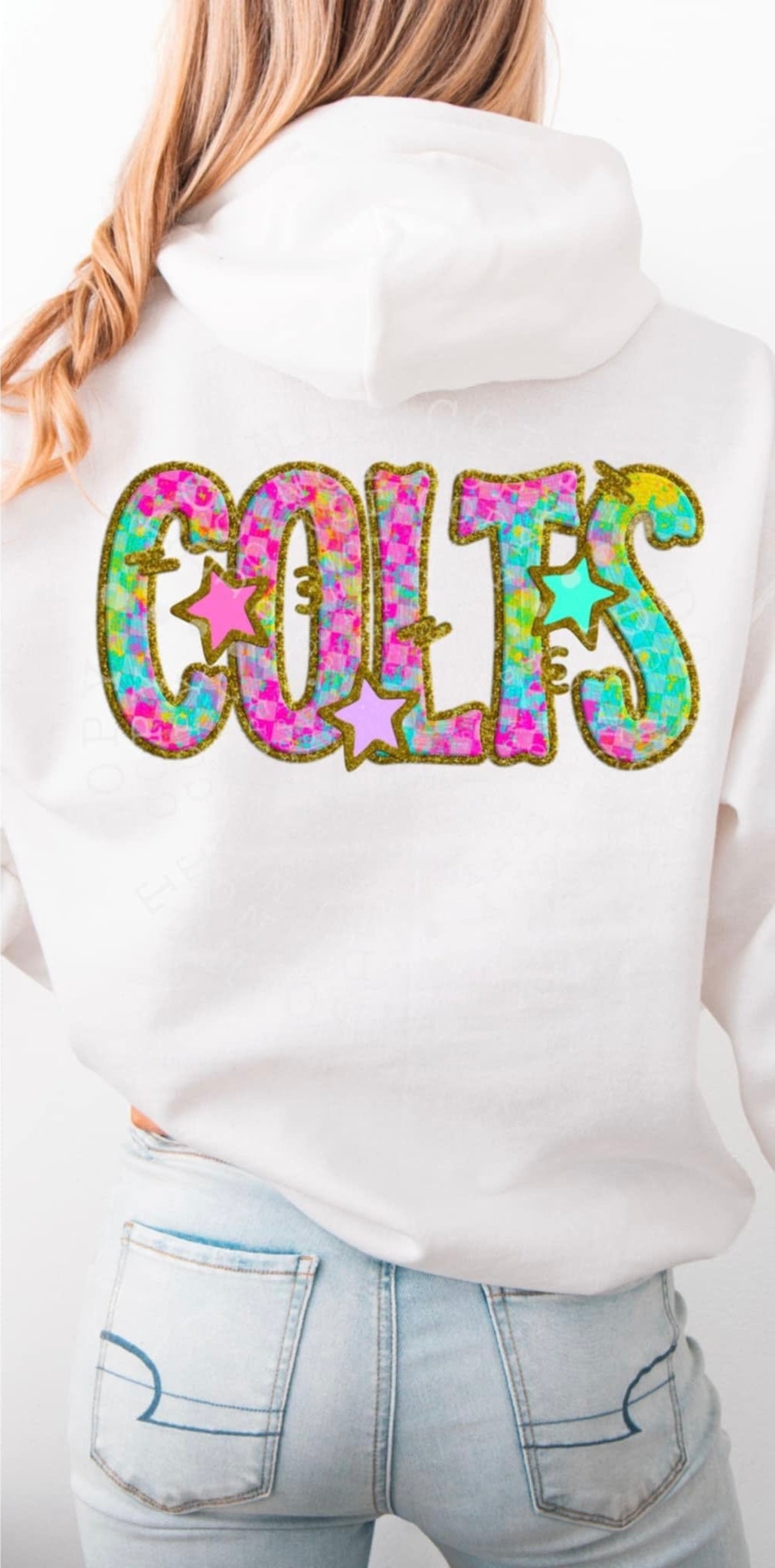 Colts colorful checkered (C’s) 91506 DTF transfer