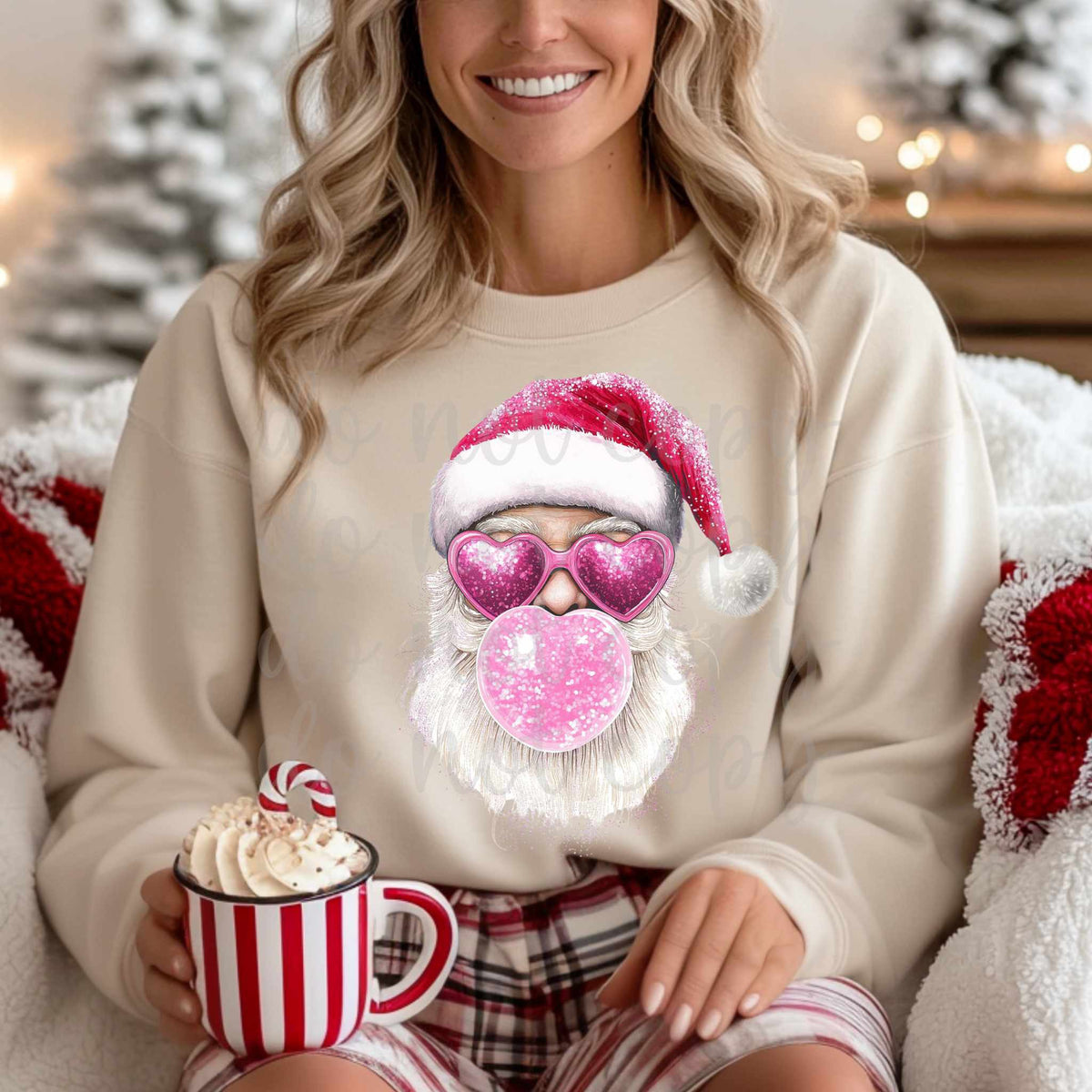 Pink Santa bubble gum (parker) 65677 DTF transfer