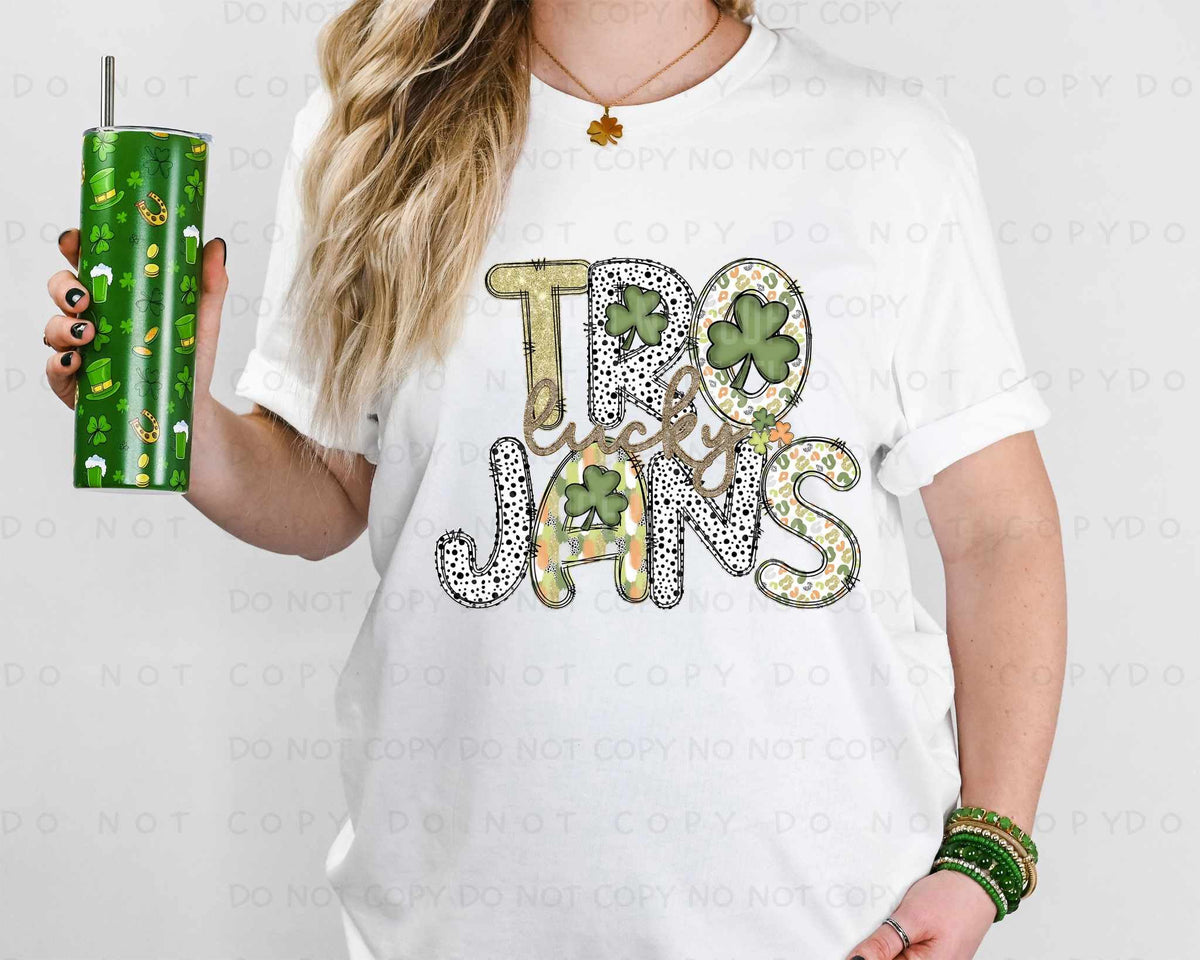 Lucky Trojans st Patrick patterns (caplinger) 82539 DTF transfer