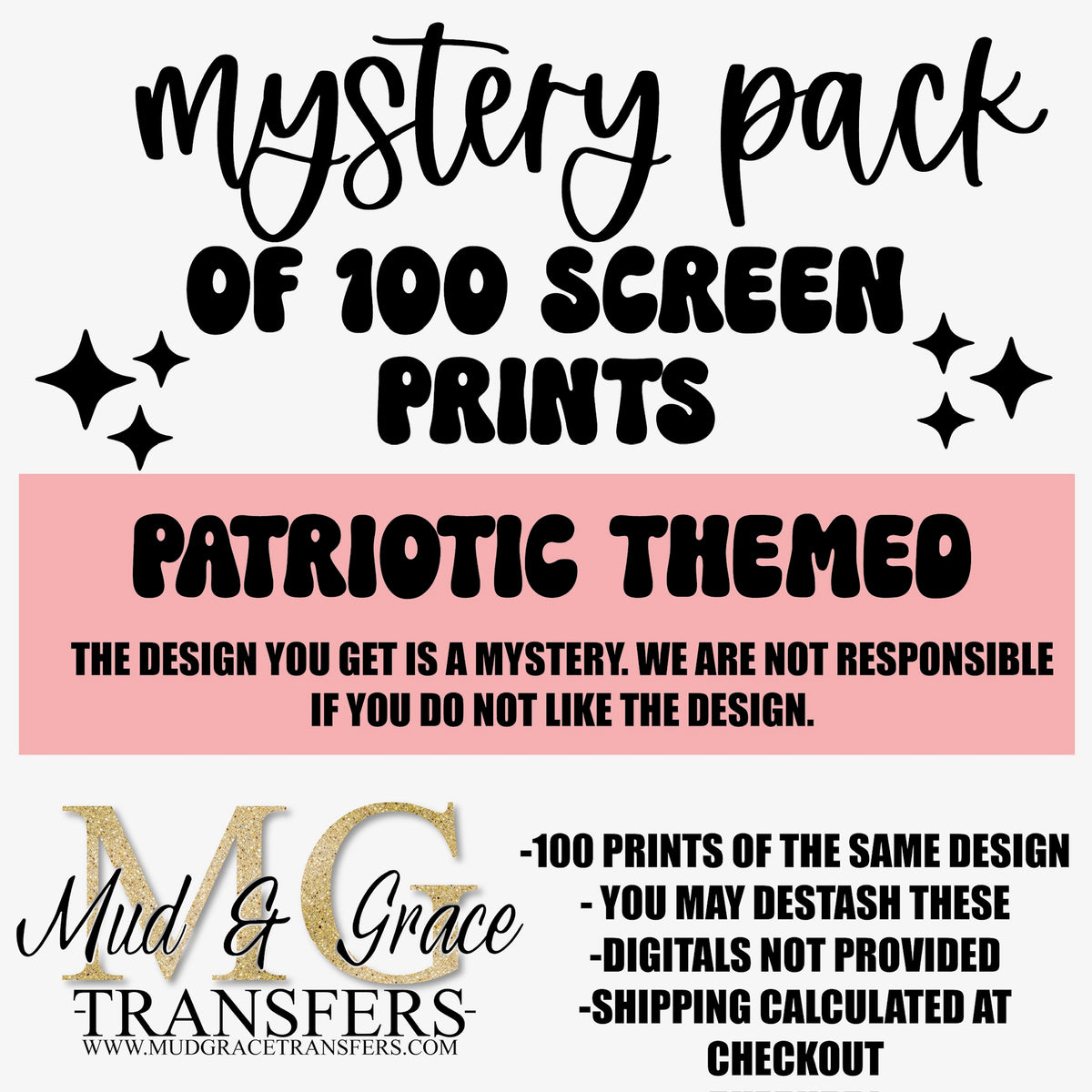 Patriotic Mystery Screen print pack (see description)