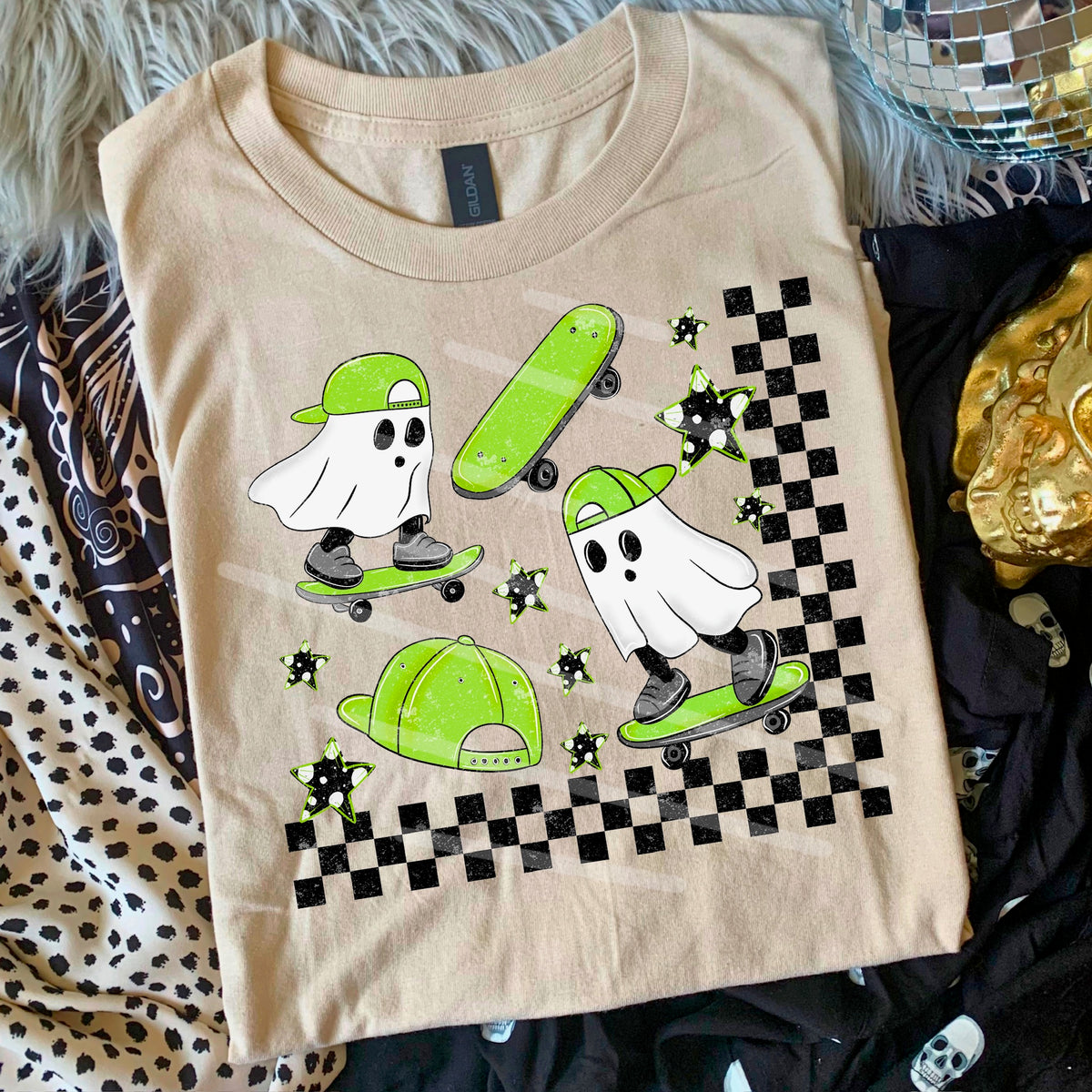 Skateboard Ghosts GREEN (SAVED) 114421 DTF transfer