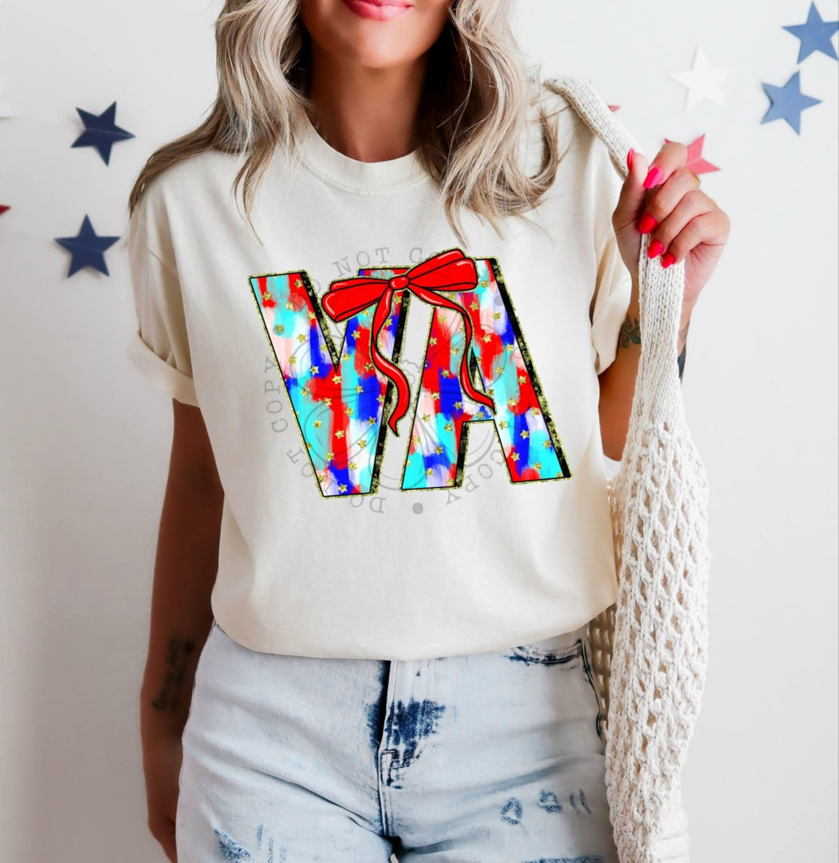 Patriotic brushstroke states DTF transfers