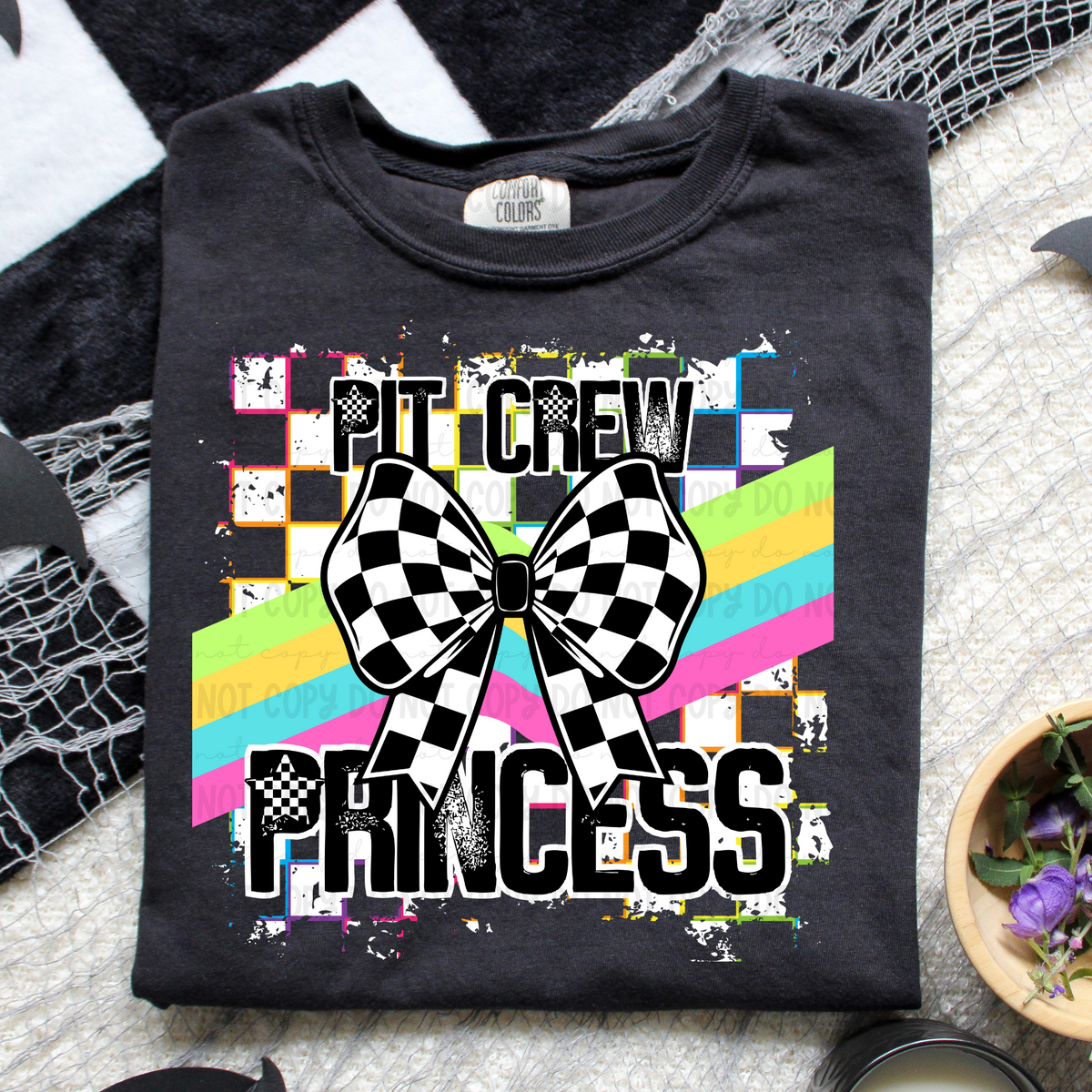 Pit crew princess bow (REVEL) 96496 DTF transfer