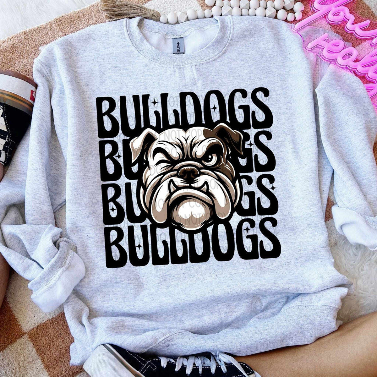Bulldogs stacked Winking Mascot SWD 49009 DTF transfer