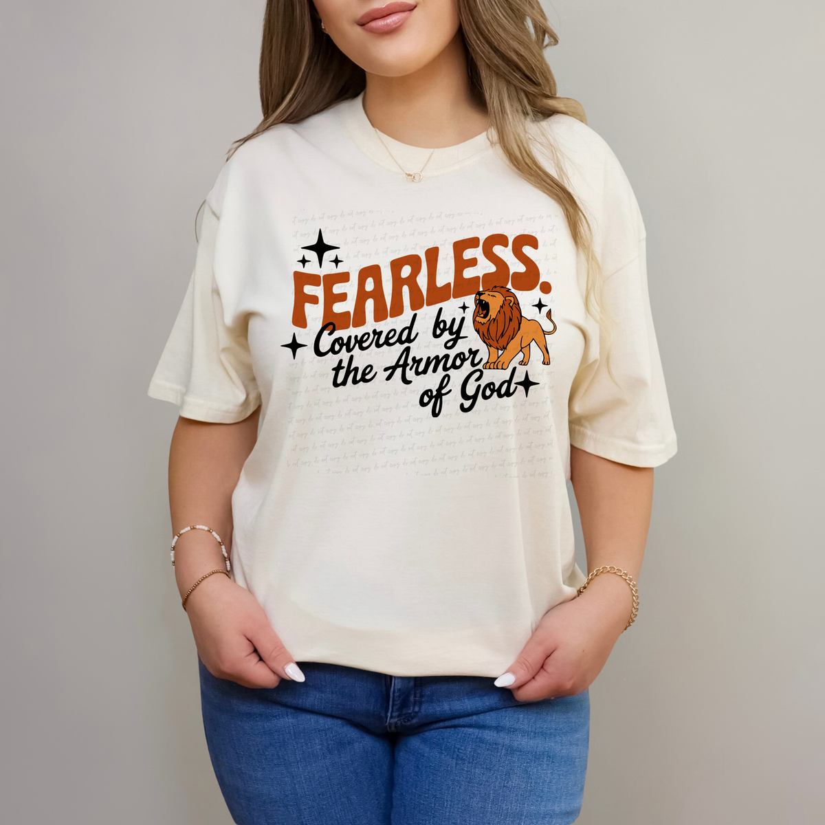 Fearless Covered By The Armor of God Lion 117577 DTF transfer