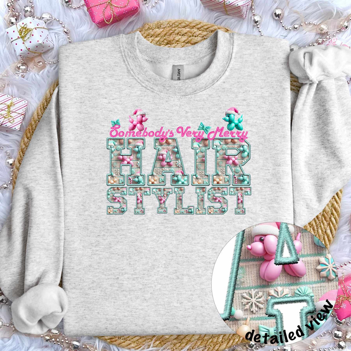 Somebody’s very merry hair stylist (HW) 64411 DTF transfer