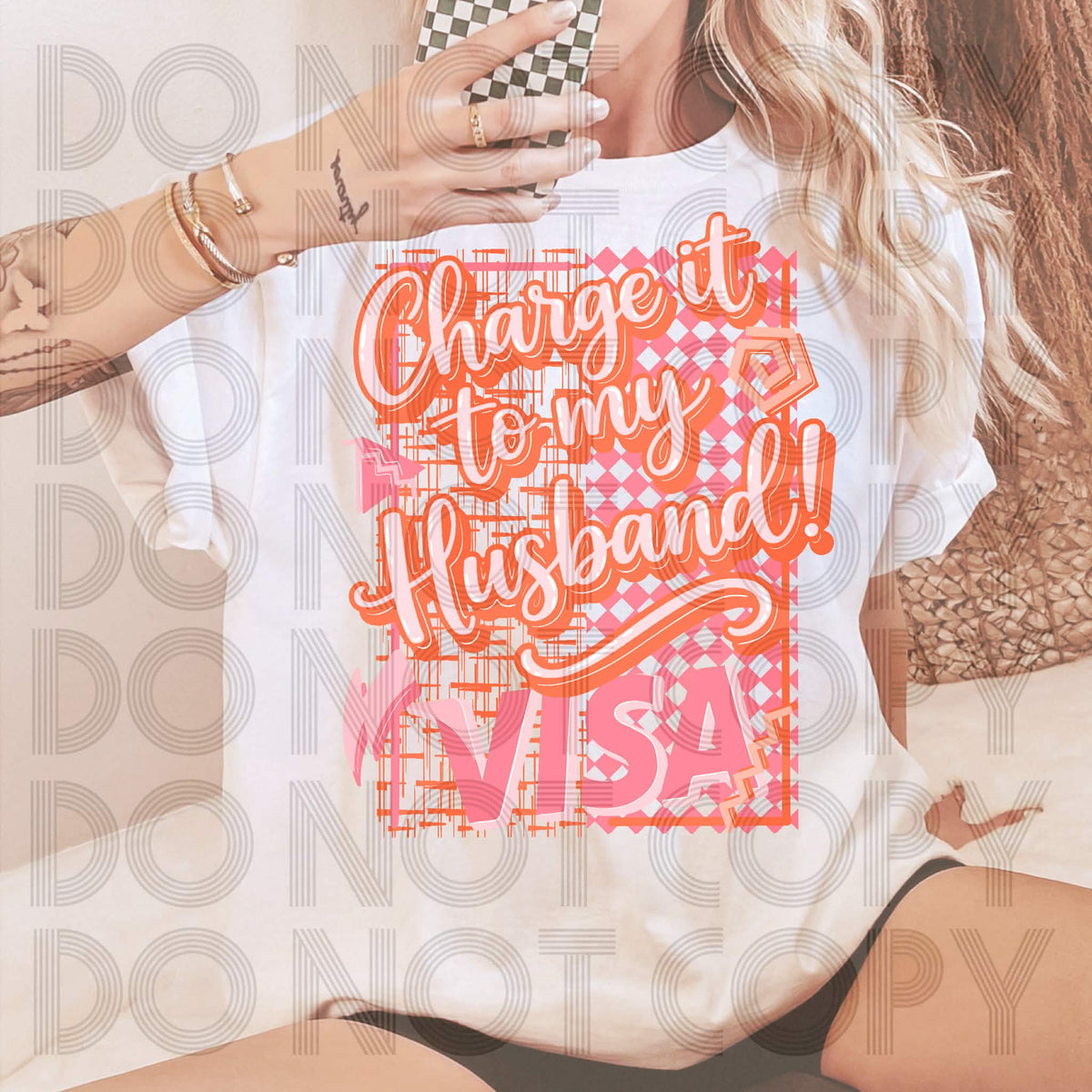 Charge it to my husband (visa) (renewed) DTF Transfer