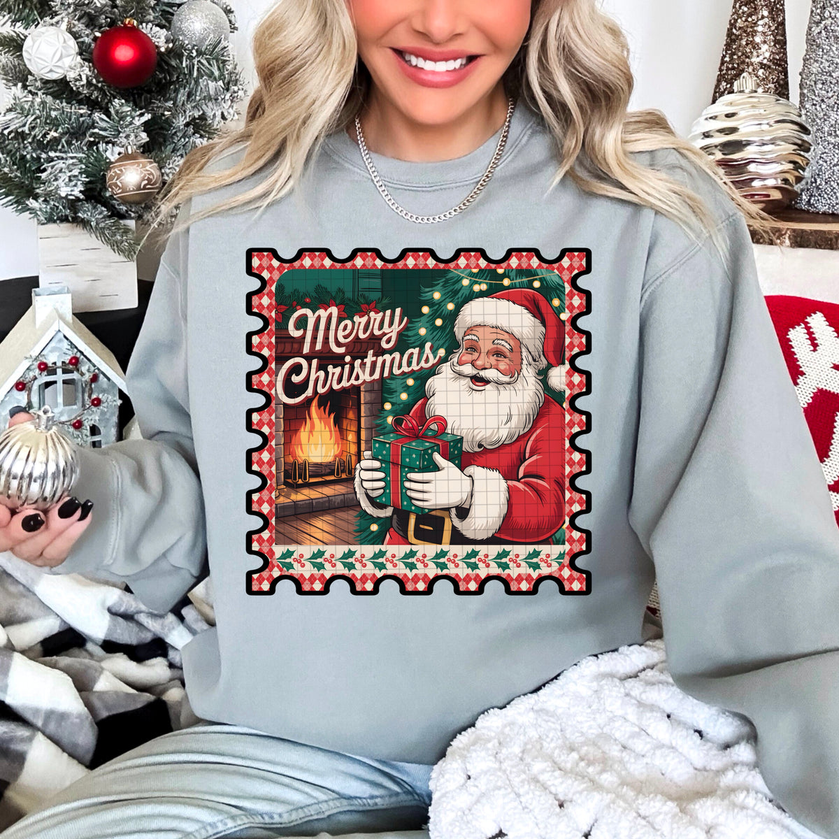 Merry Christmas Santa Stamp (DDD) DTF transfer