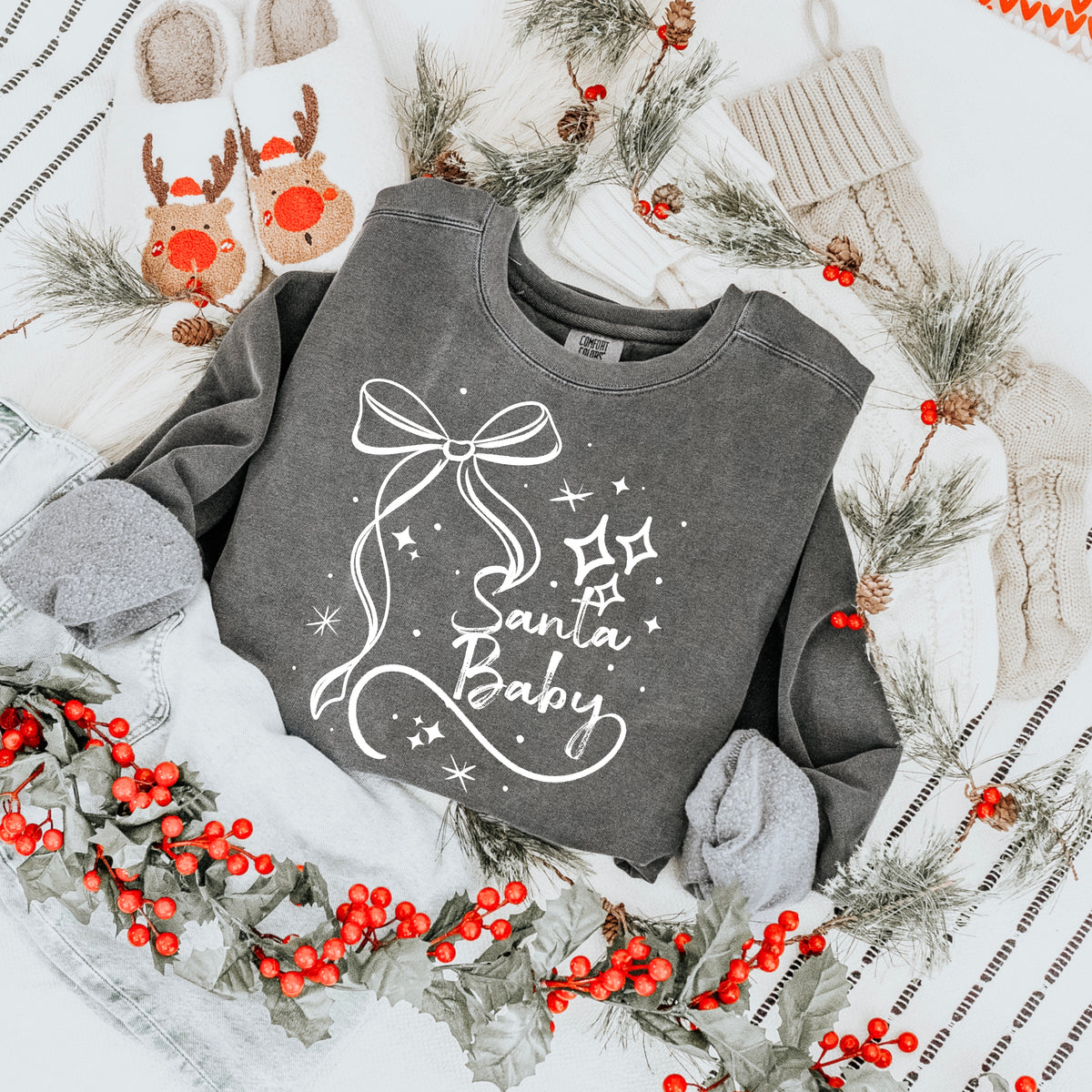 Santa Baby bow (white) (CSC) DTF Transfer