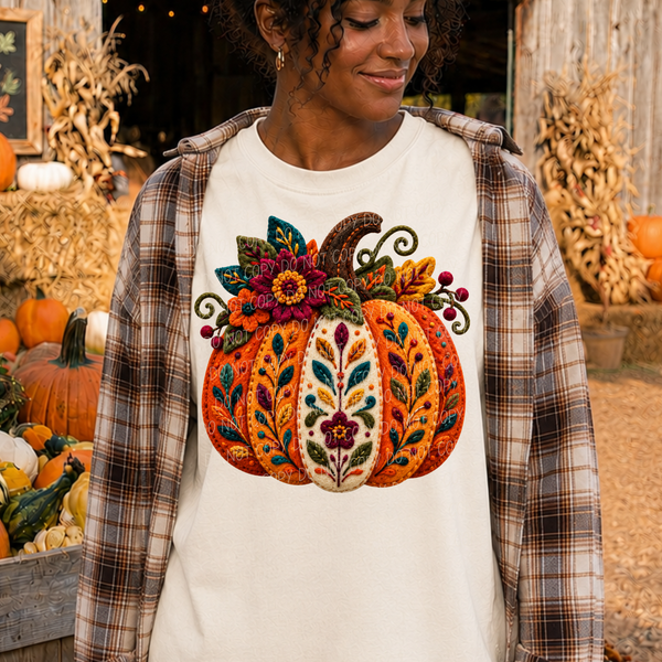 Felt pumpkin (City) DTF Transfer
