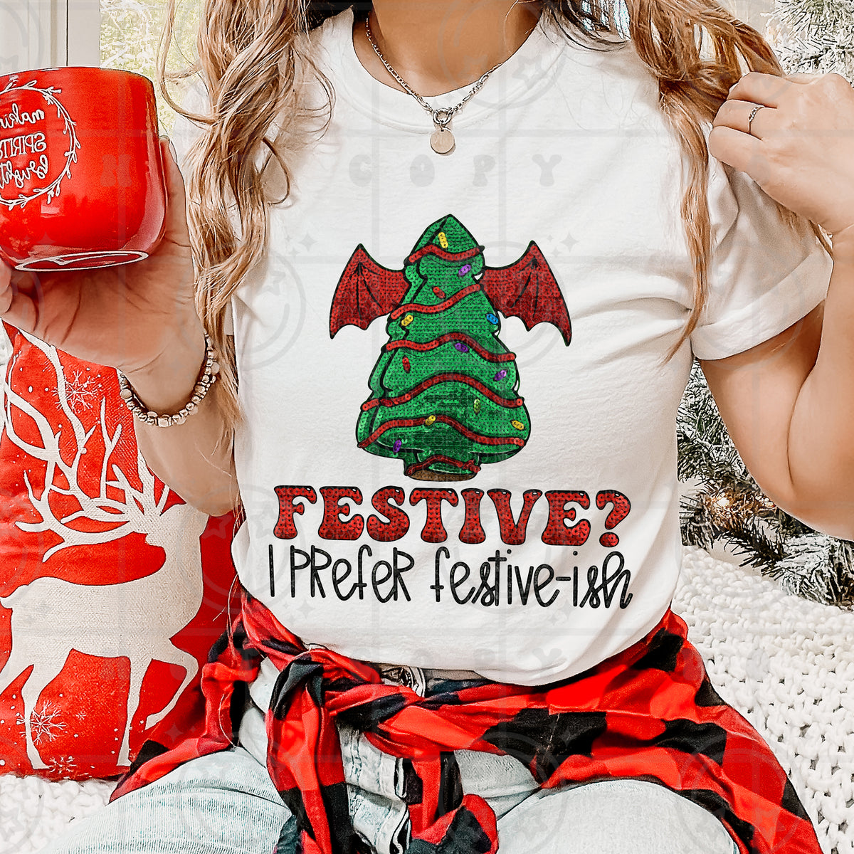 Festive? I prefer festive-ish christmas faux sequins (HW) DTF Transfer