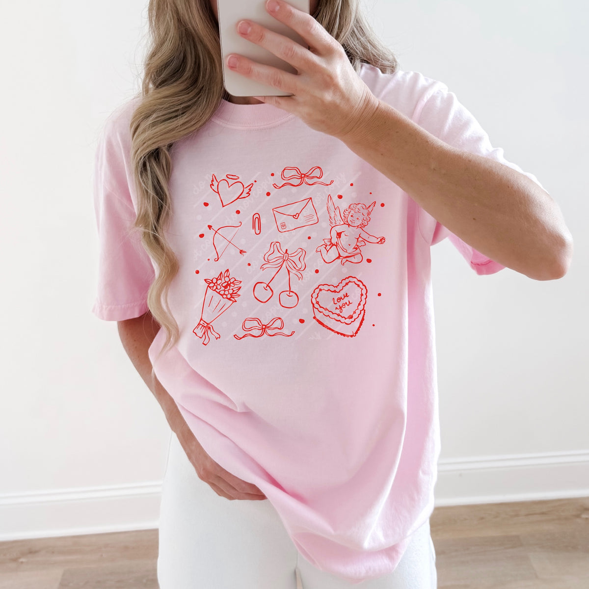 Valentines doodles red (OHDD) DTF Transfer