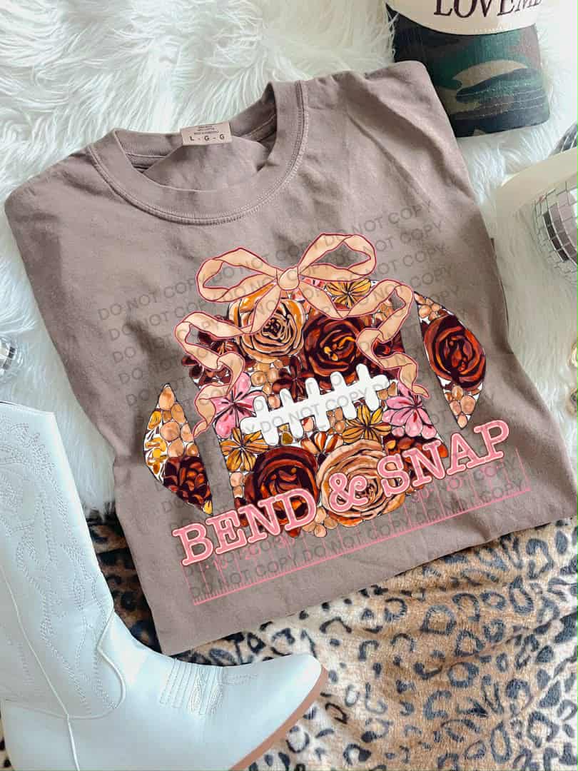 Bend and Snap floral football SCG DTF transfer