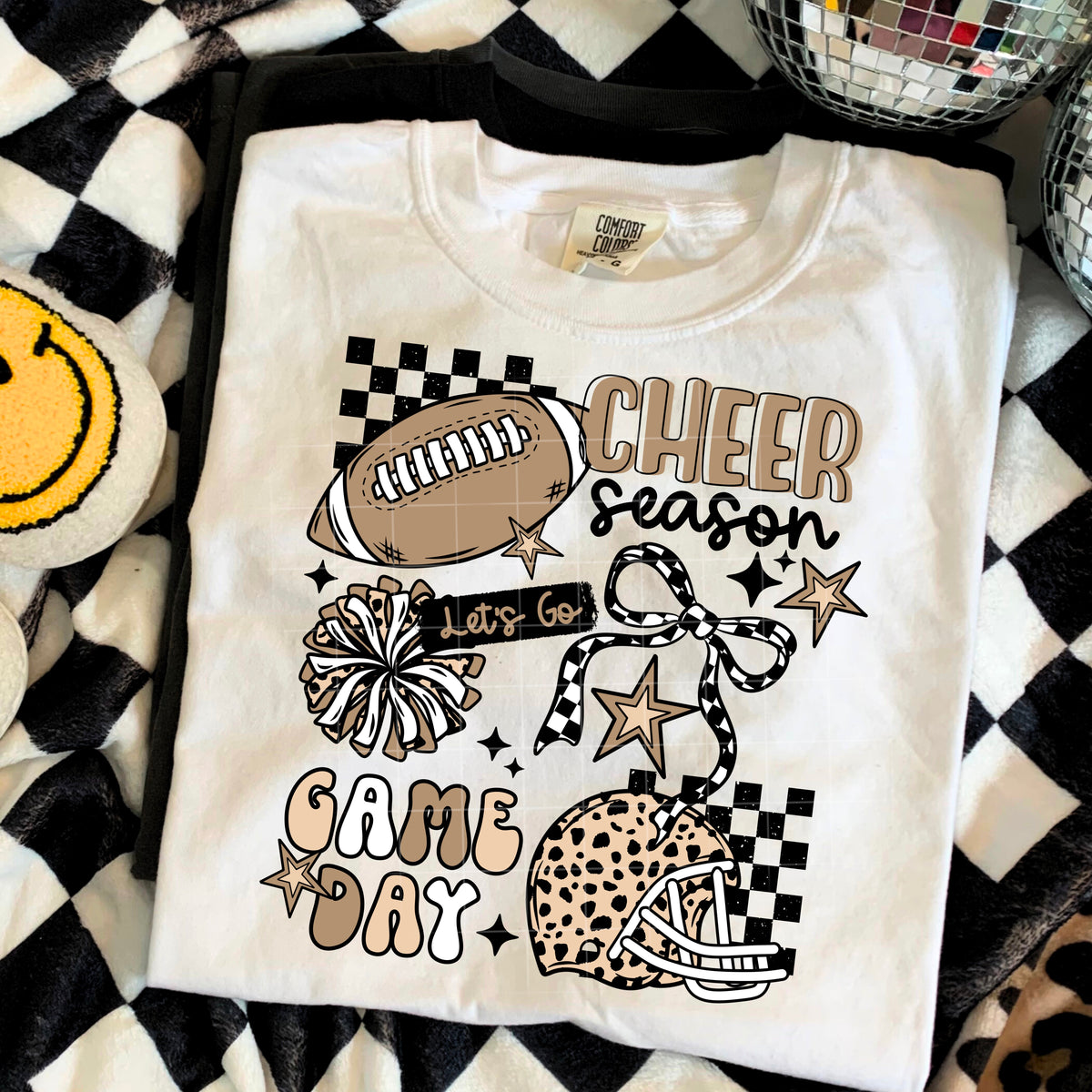 Cheer Season Football WITH POM POM (csc) DTF transfer