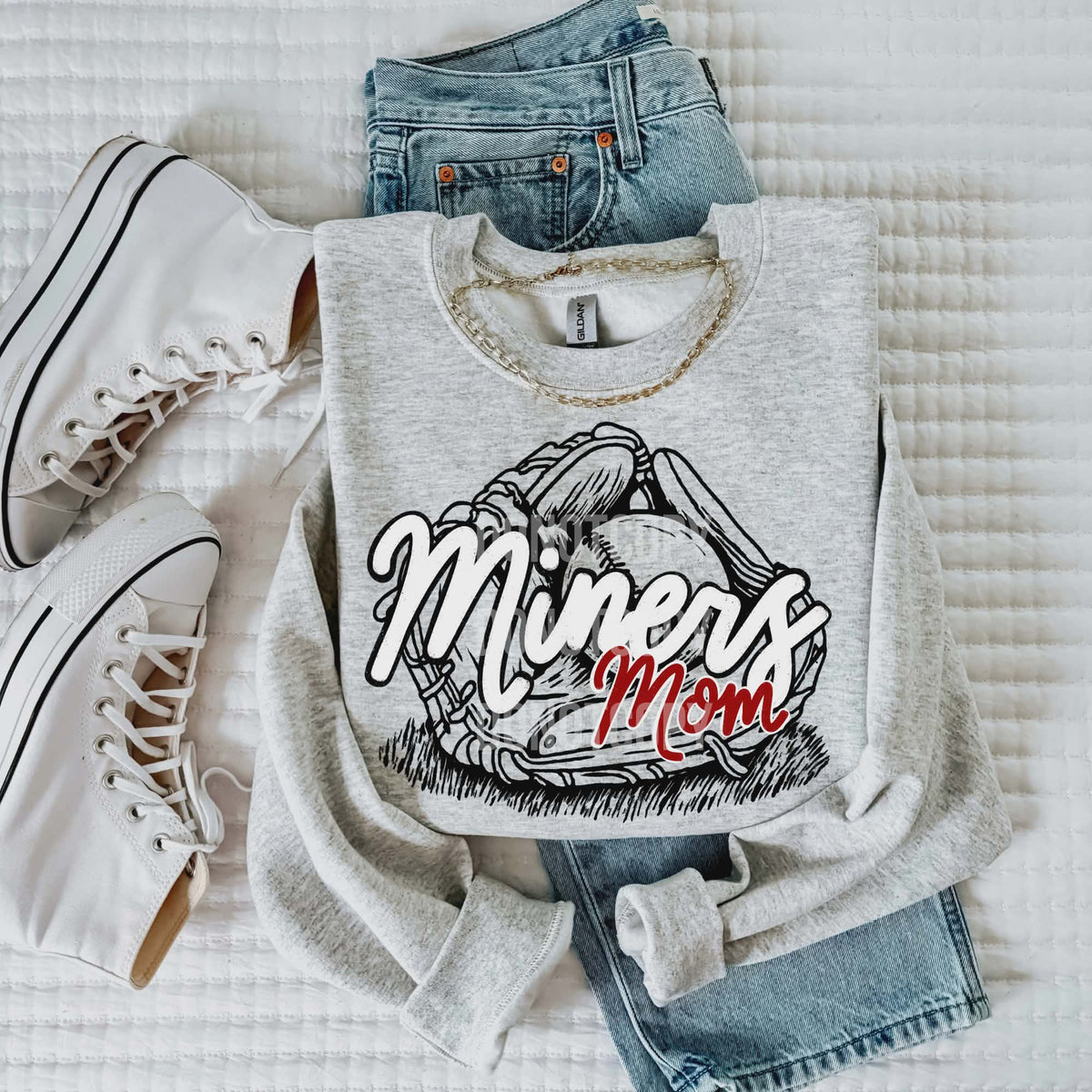 Miners Mom red cursive (CSG) DTF transfer