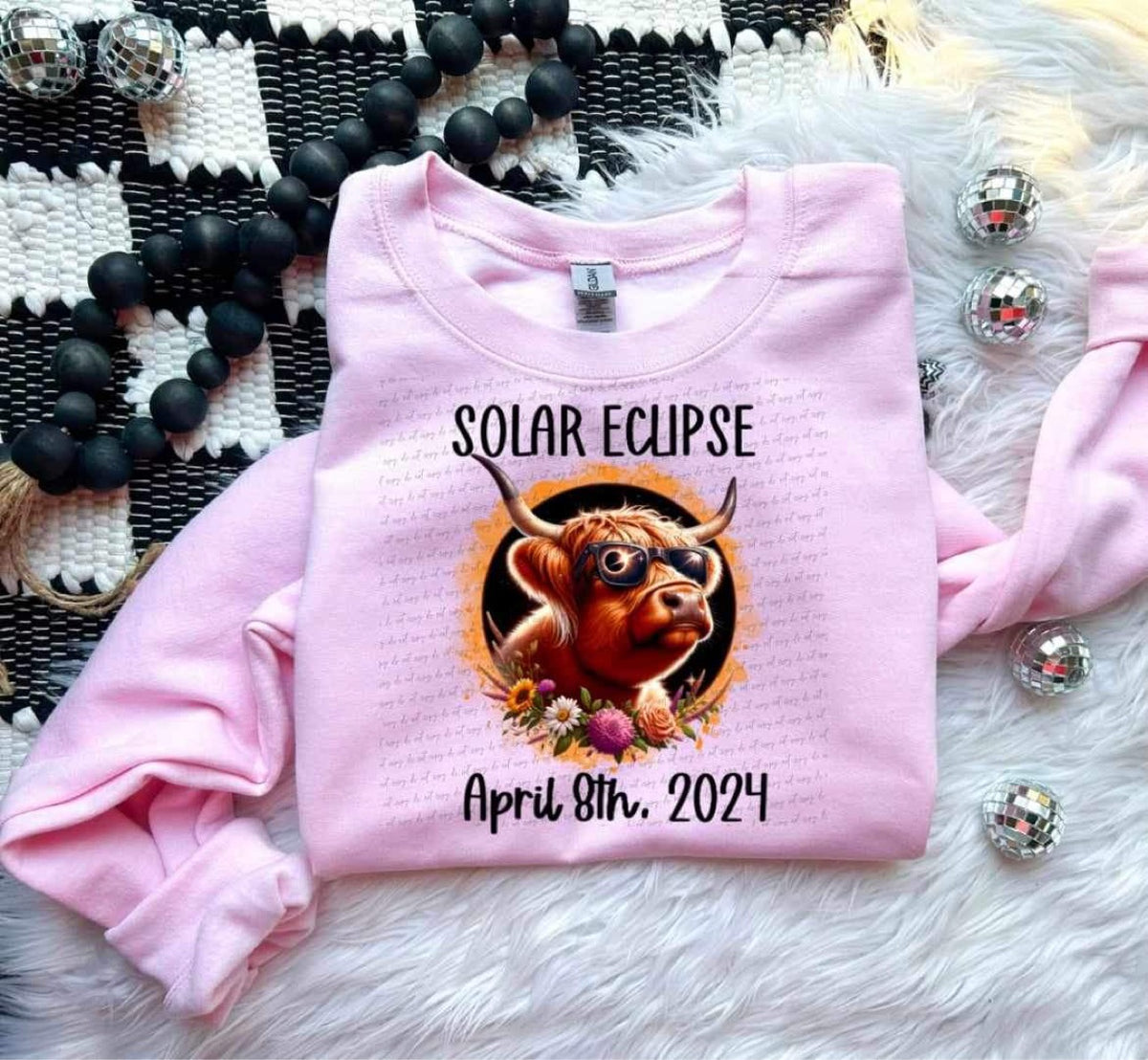 Highland Cow Solar Eclipse DTF transfer 13837